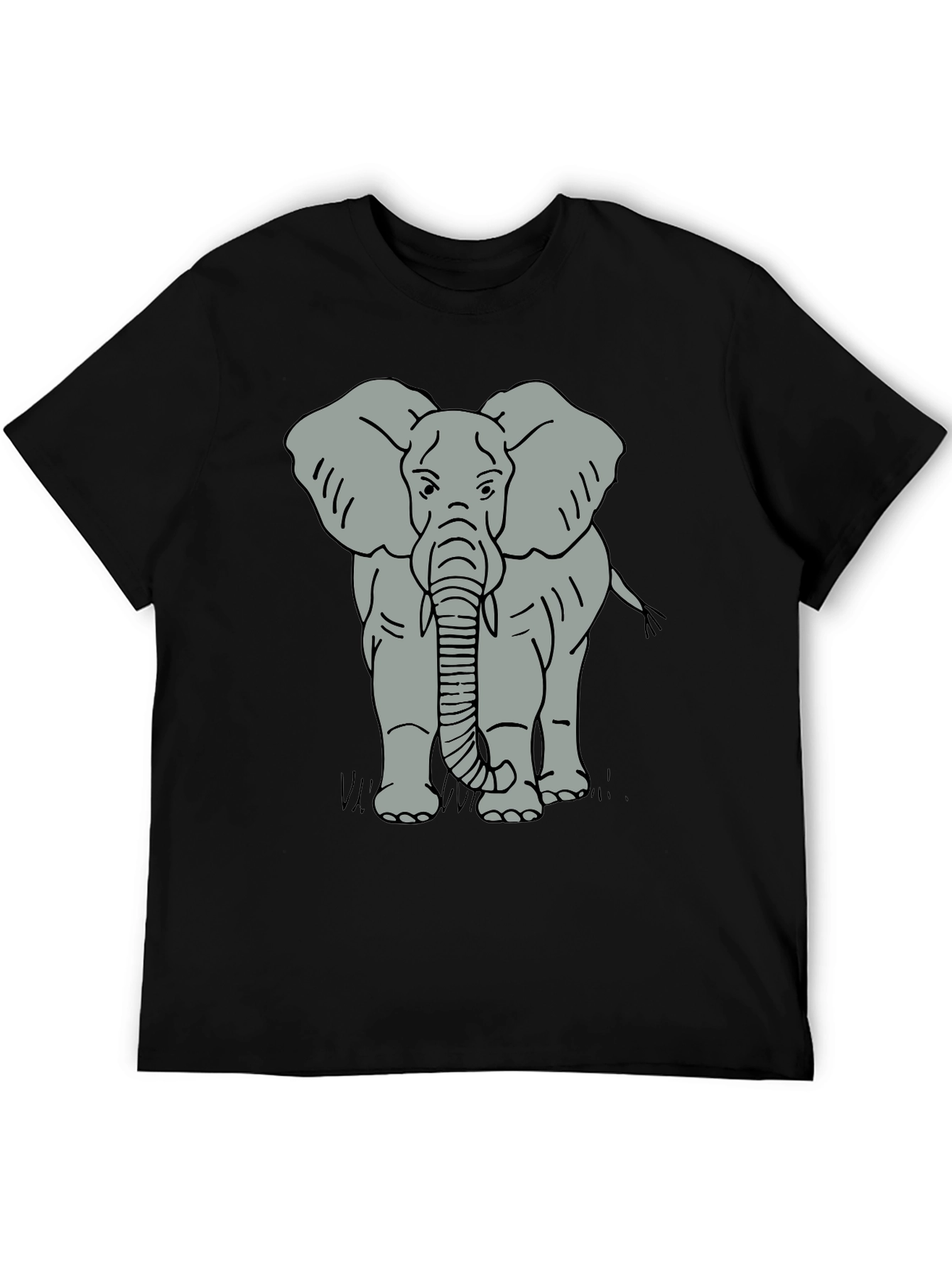 Elephant Graphic Tee - Mens Black T-Shirt