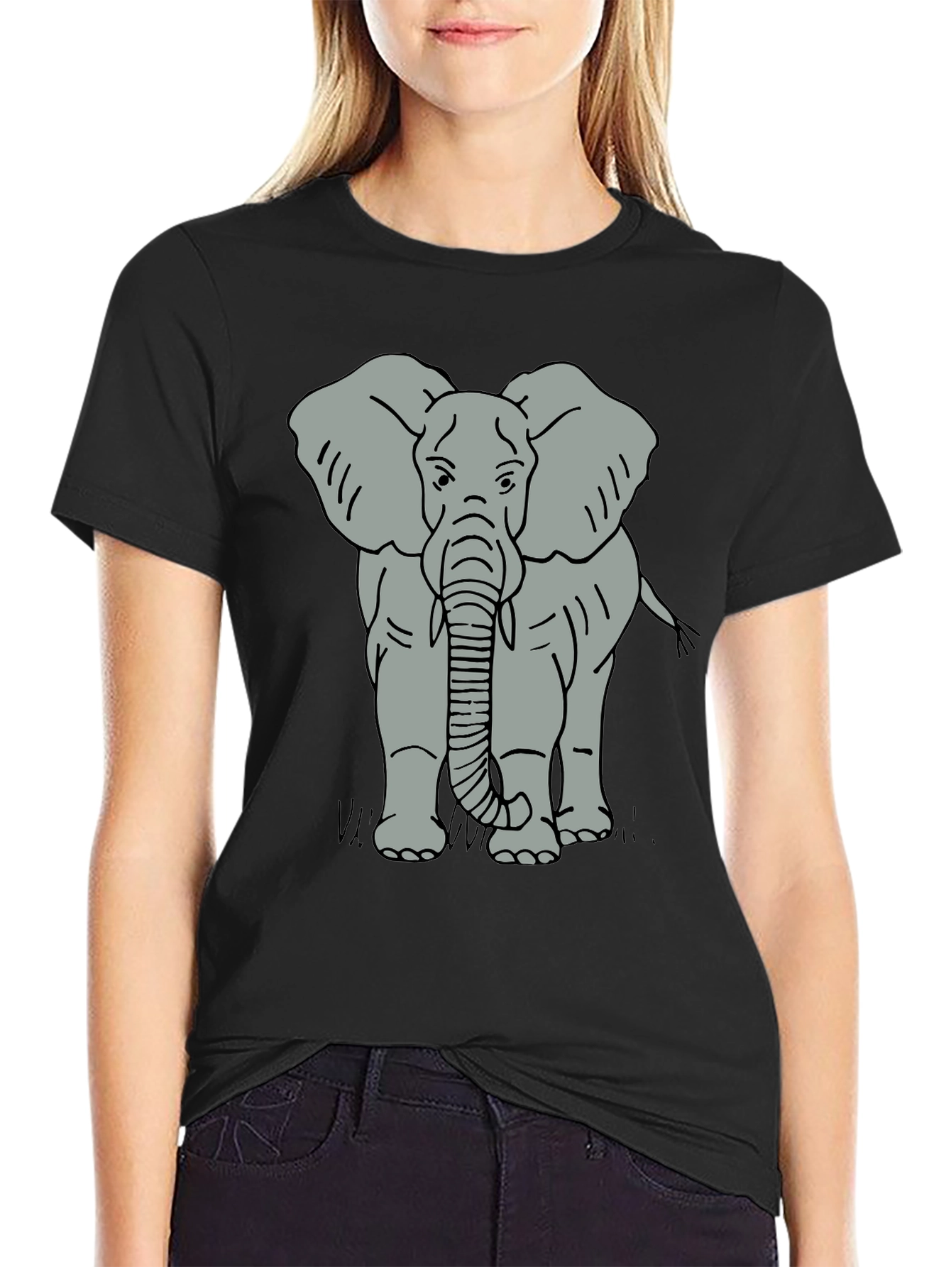 Elephant Graphic Tee - Mens Black T-Shirt