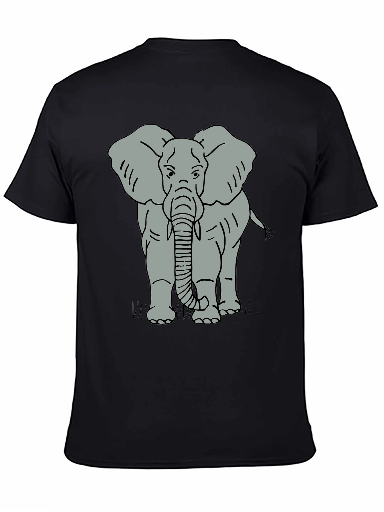 Elephant Graphic Tee - Mens Black T-Shirt