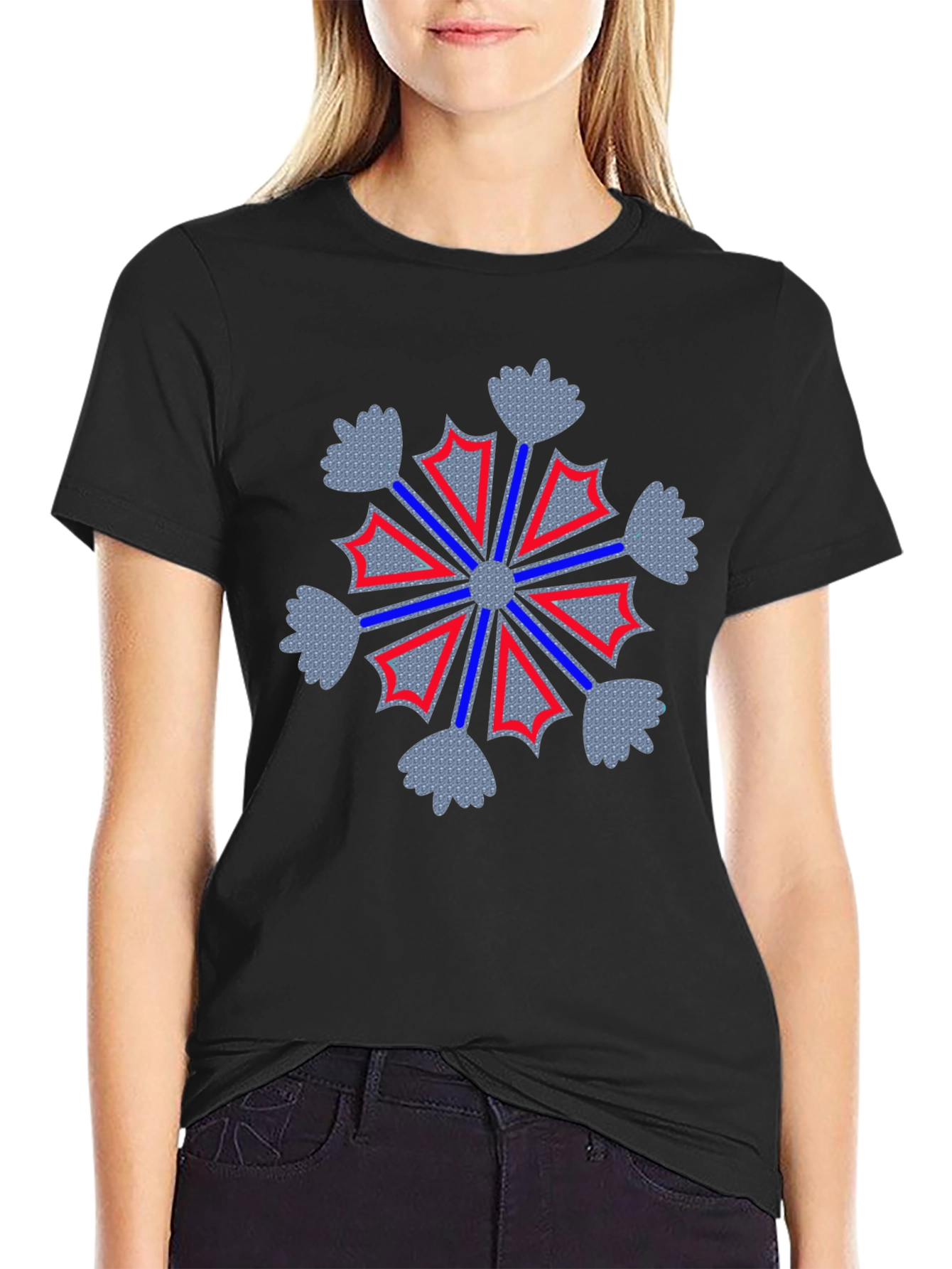 Geometric Snowflake Graphic Tee
