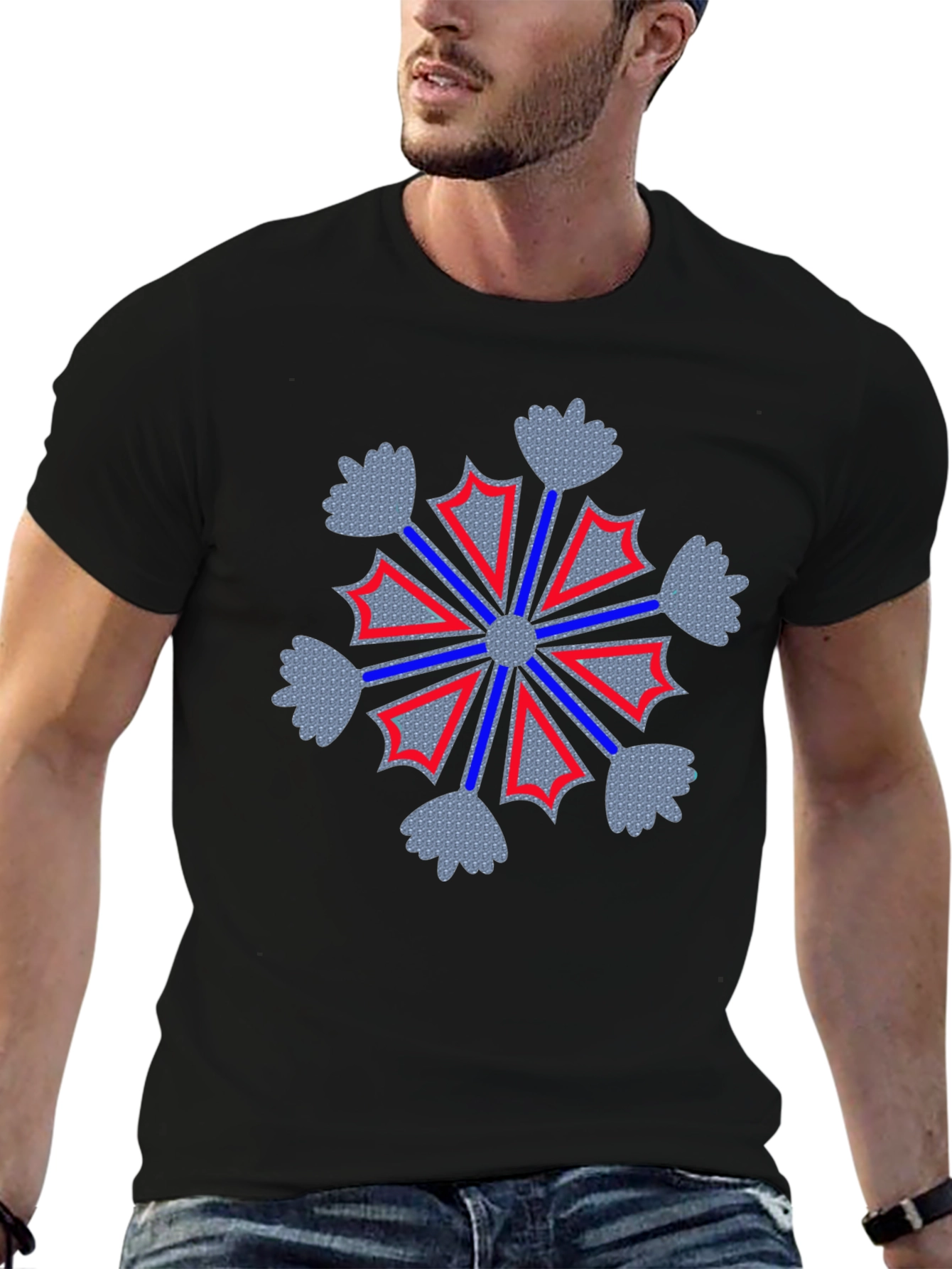 Geometric Snowflake Graphic Tee