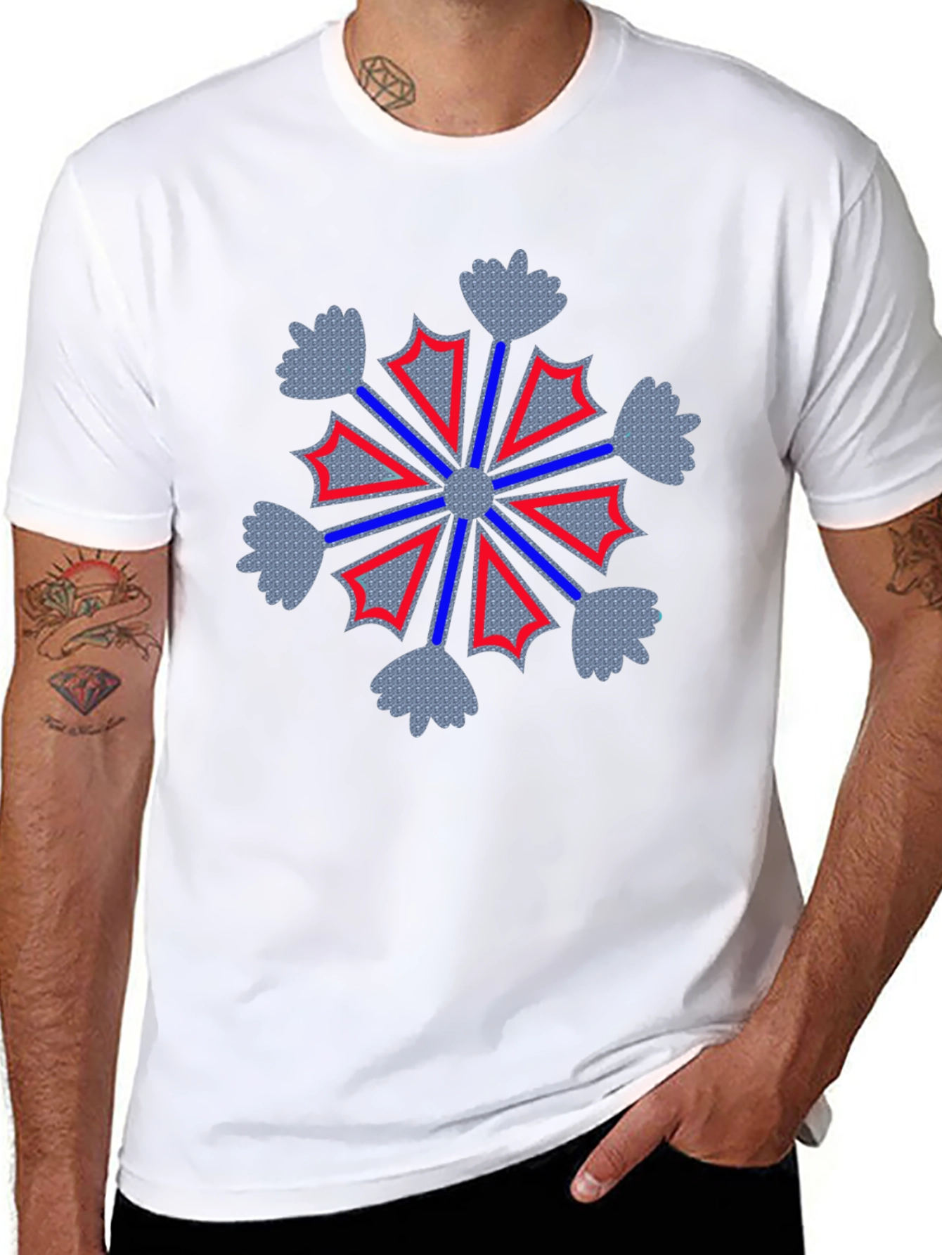 Geometric Snowflake Graphic Tee