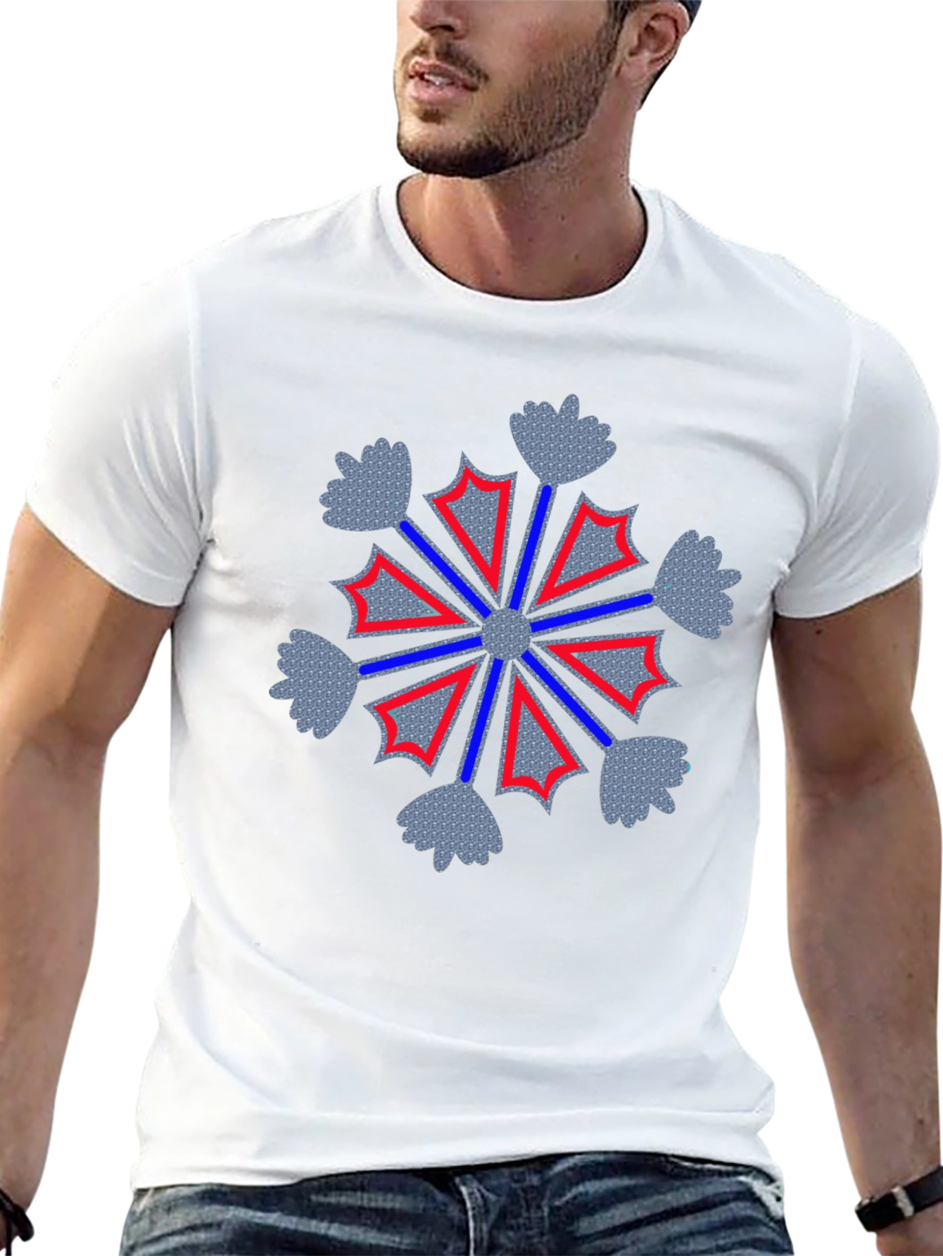 Geometric Snowflake Graphic Tee