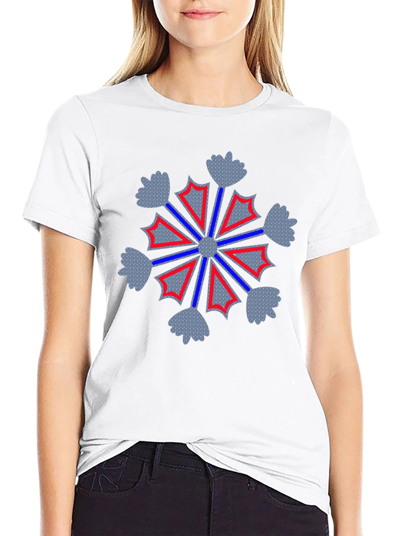 Geometric Snowflake Graphic Tee