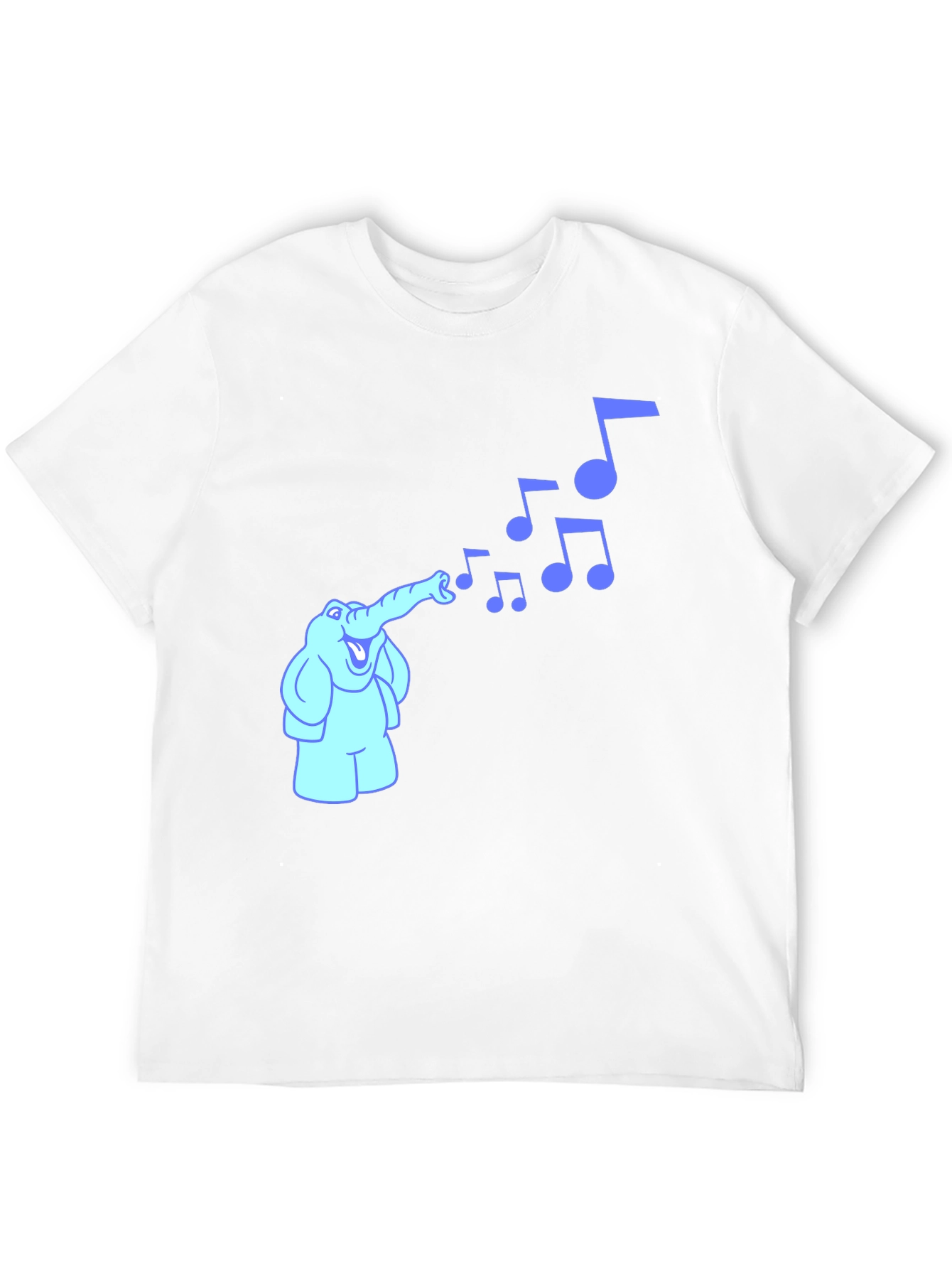 Musical Elephant Graphic Tee - Black Cotton Shirt