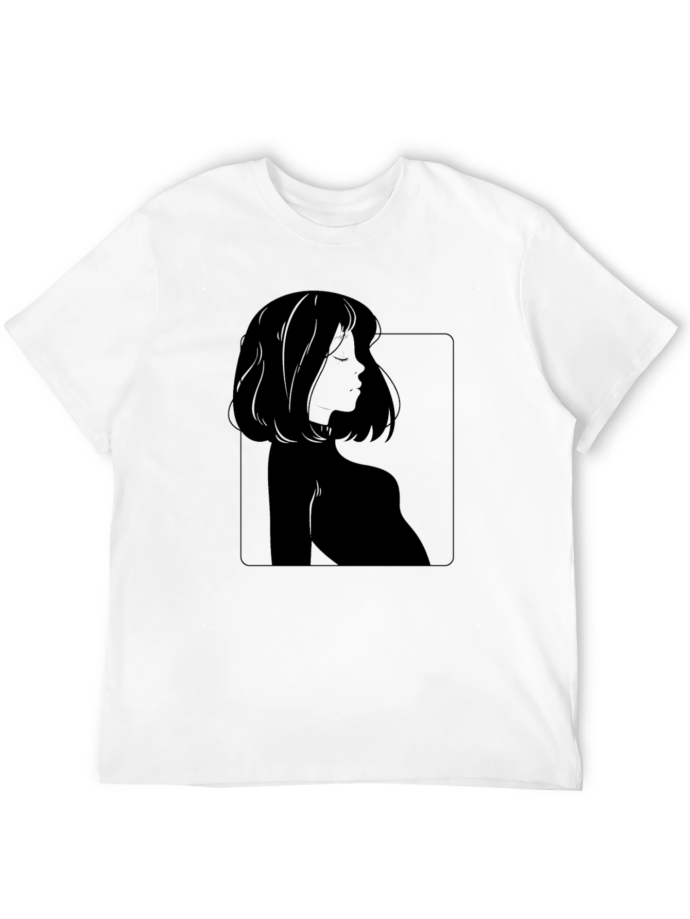 Minimalist Woman Portrait Black T-Shirt