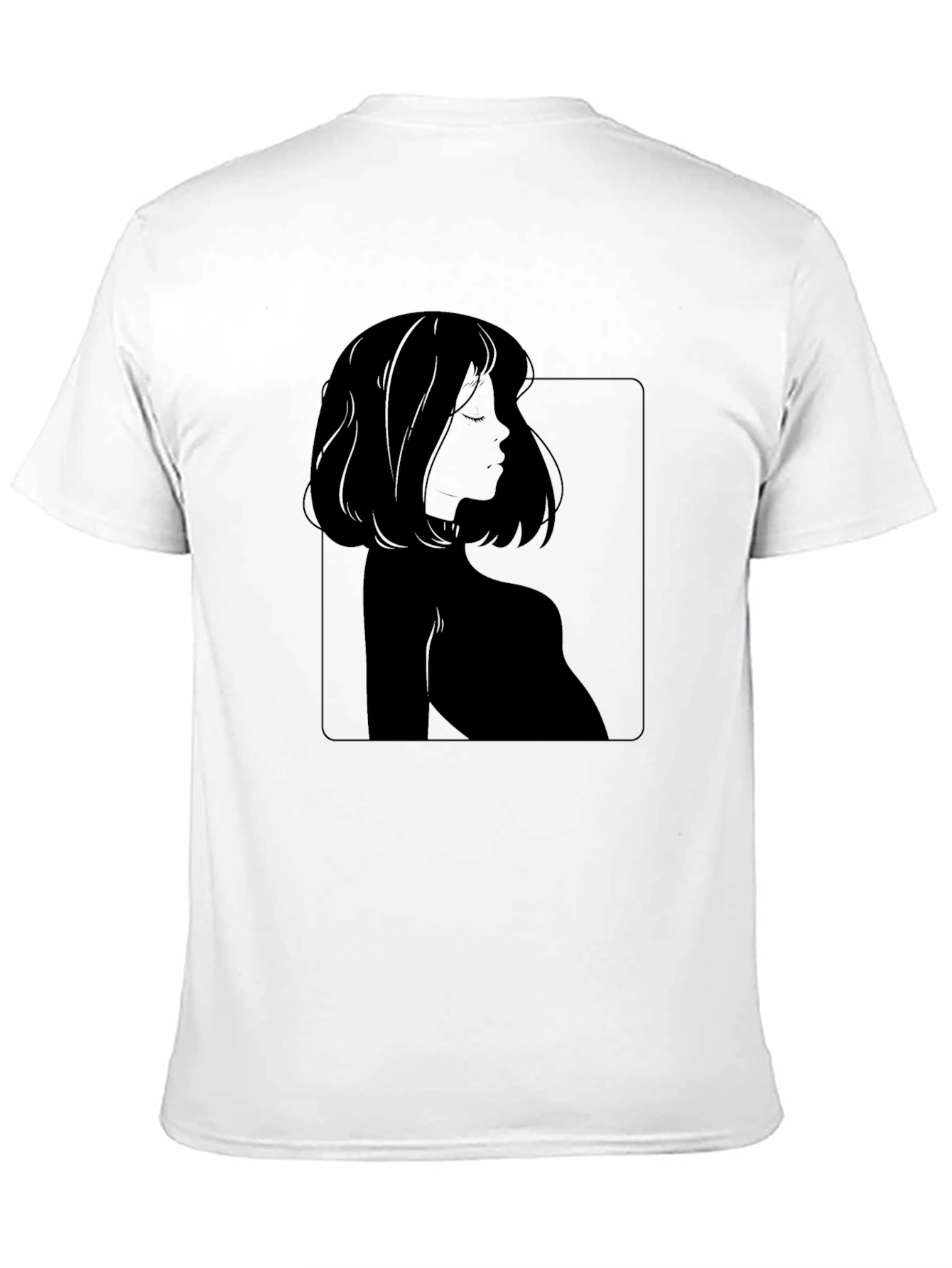 Minimalist Woman Portrait Black T-Shirt