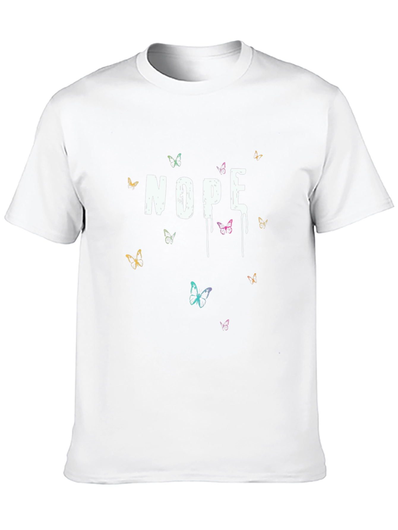 Nope Butterfly Graphic Print T-Shirt