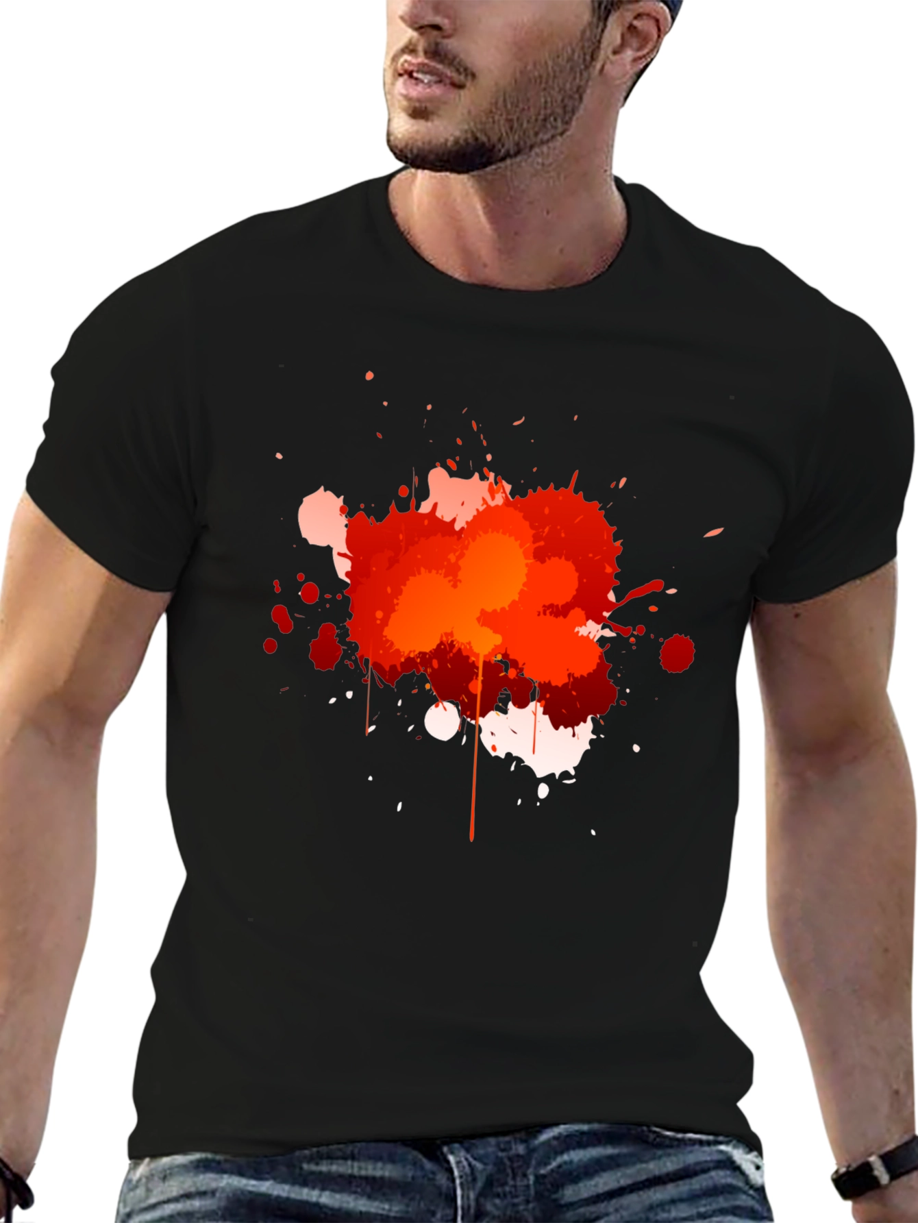 Abstract Paint Splatter Graphic T-Shirt