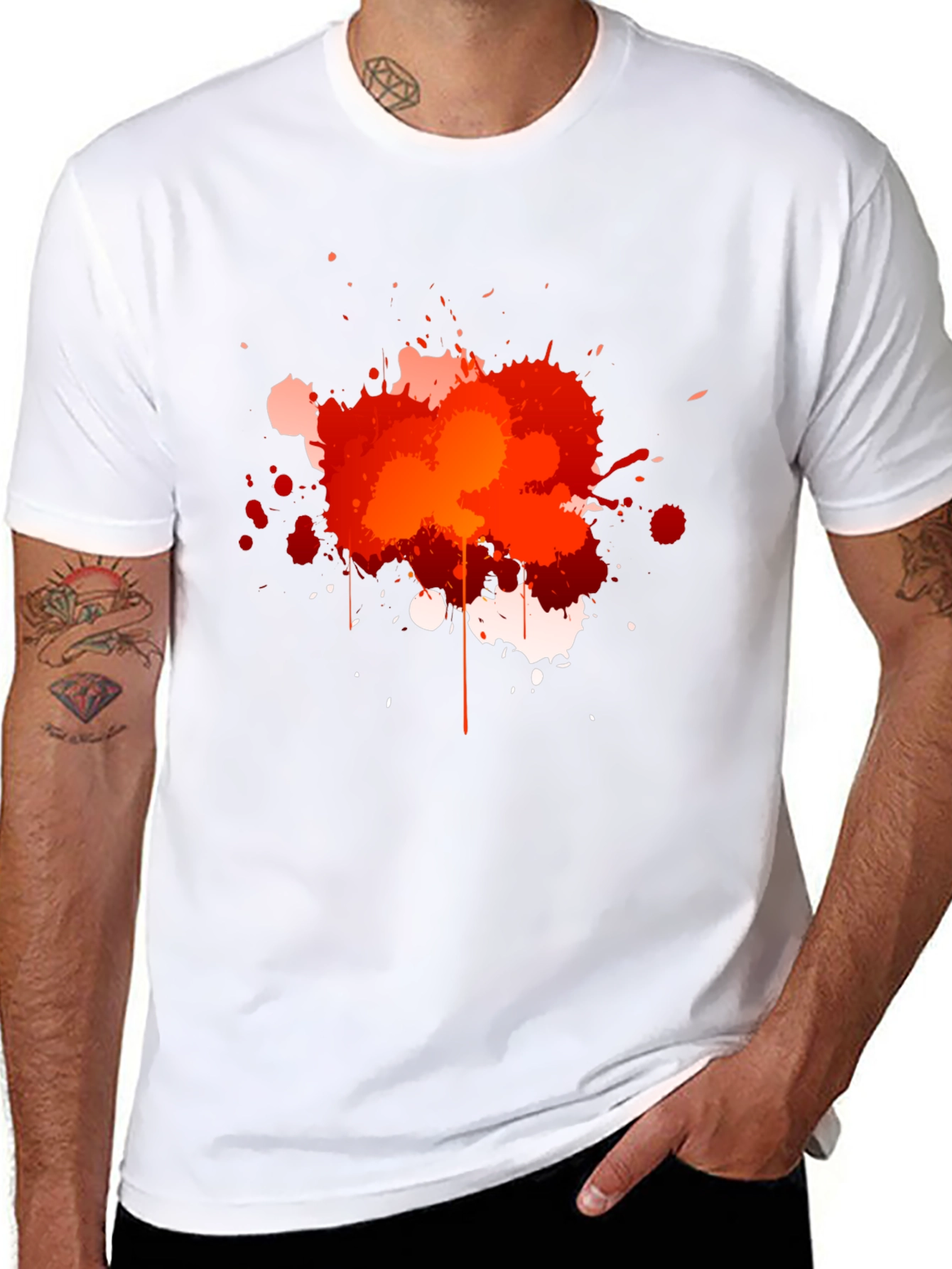 Abstract Paint Splatter Graphic T-Shirt
