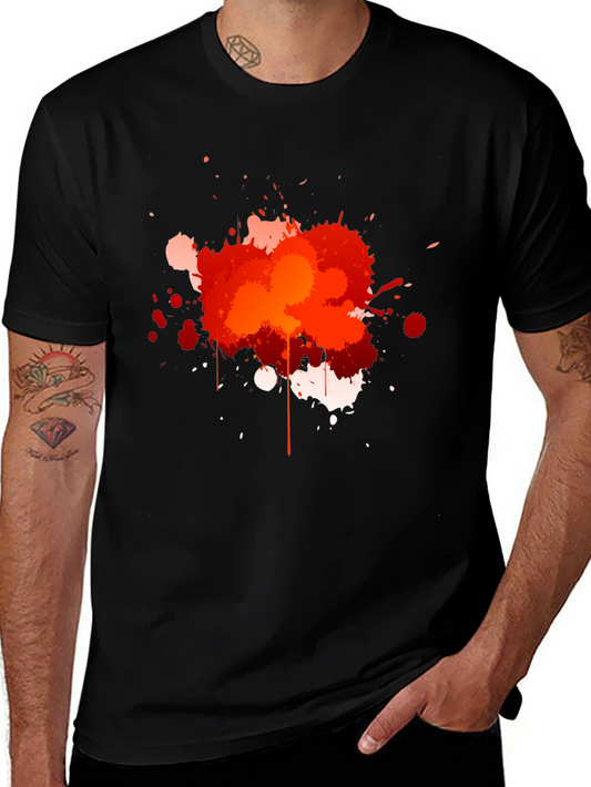 Abstract Paint Splatter Graphic T-Shirt