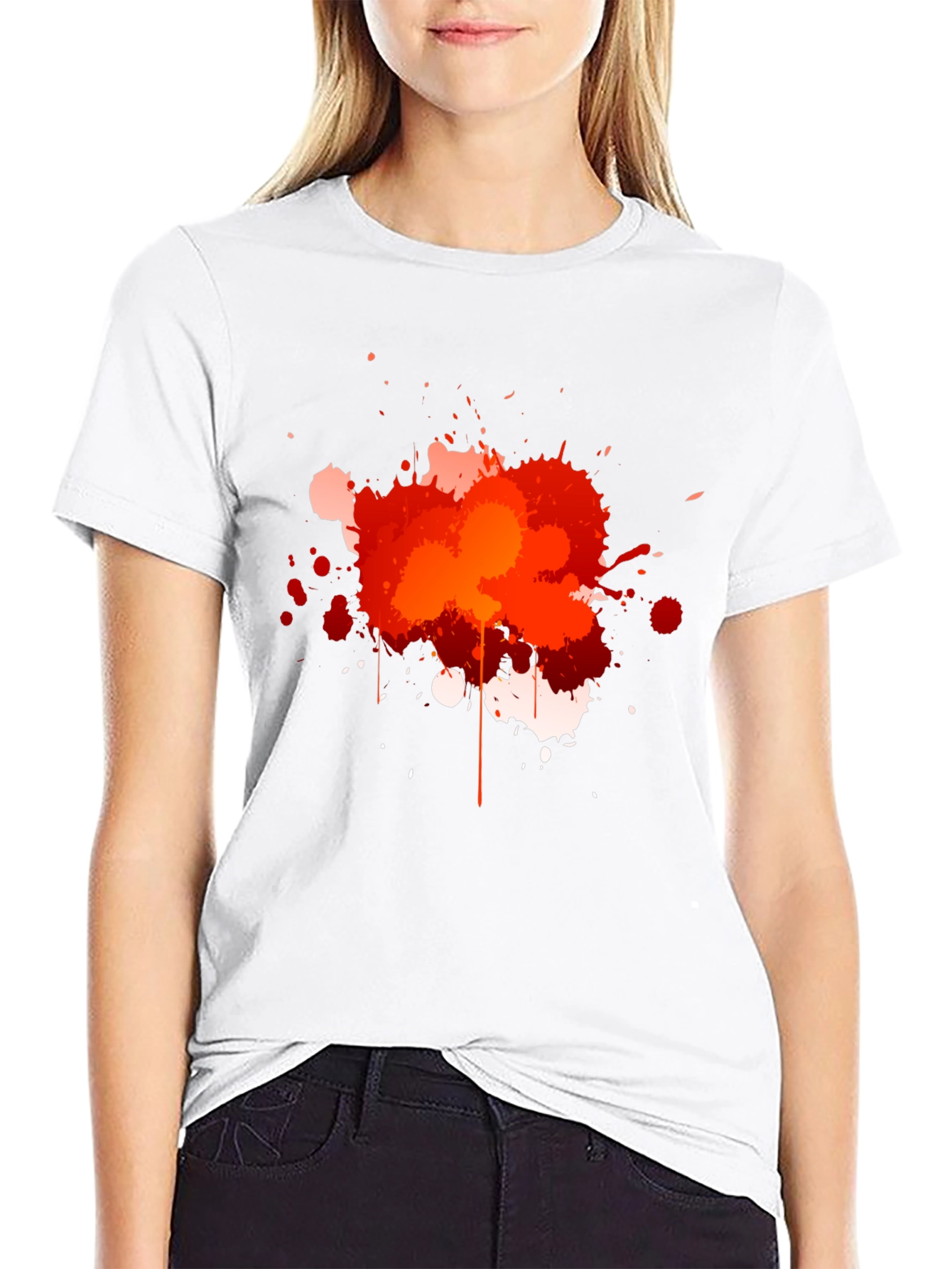 Abstract Paint Splatter Graphic T-Shirt
