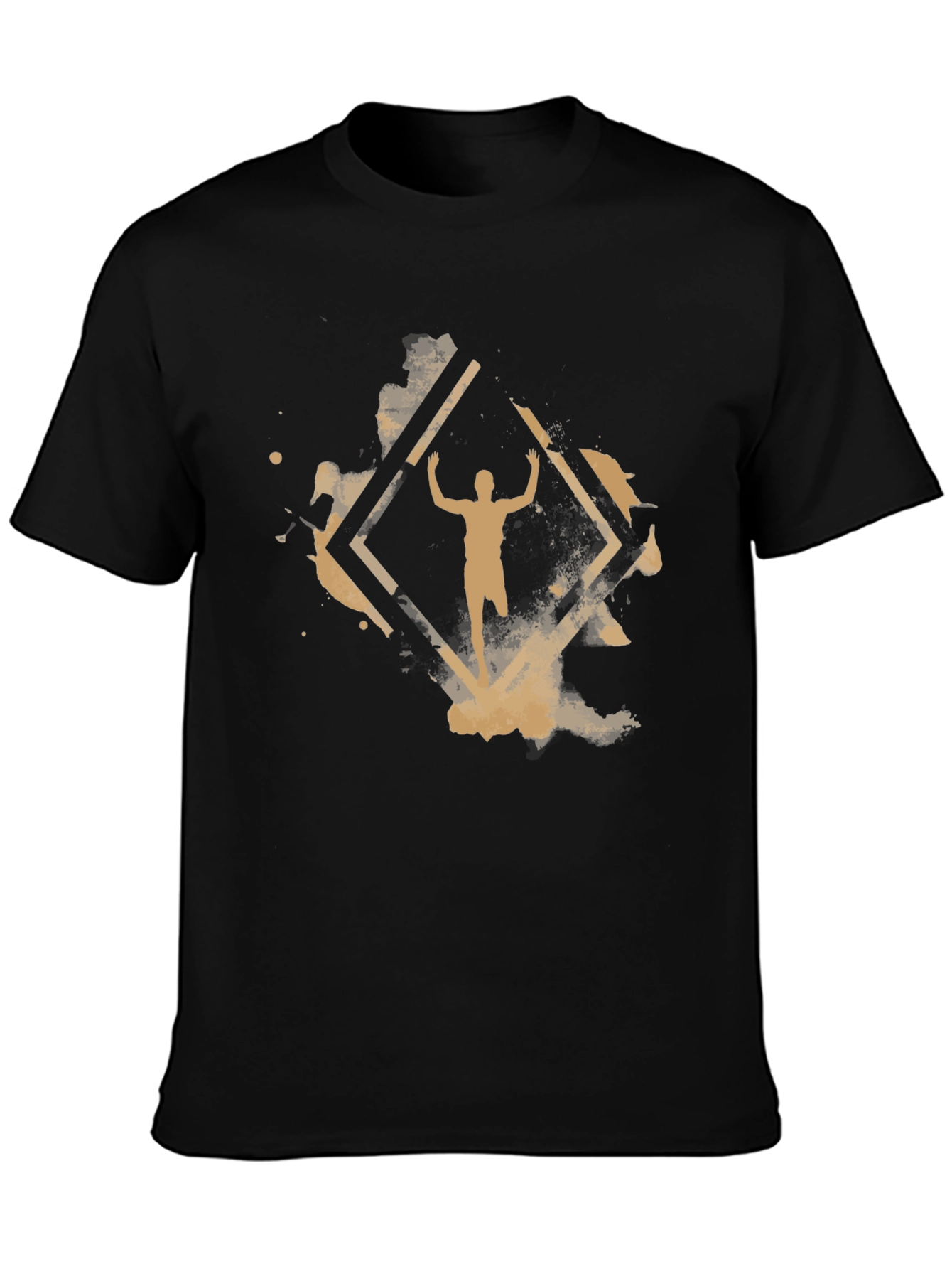 Abstract Athlete Graphic Black T-Shirt