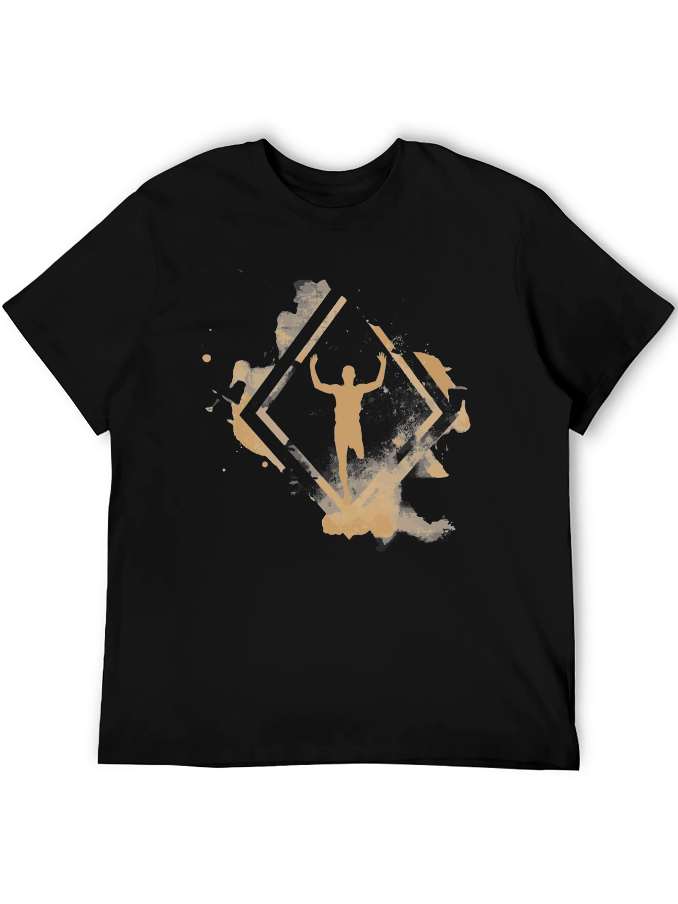 Abstract Athlete Graphic Black T-Shirt