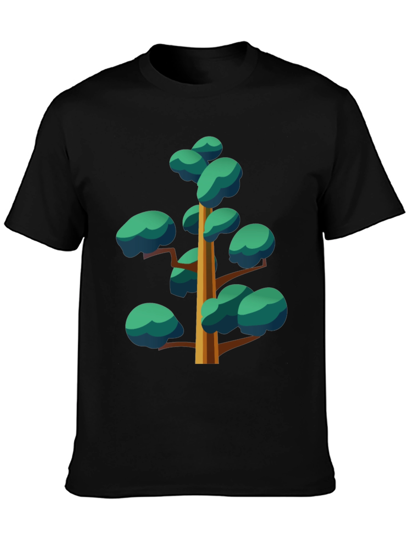 Cartoon Tree Graphic Black Tee