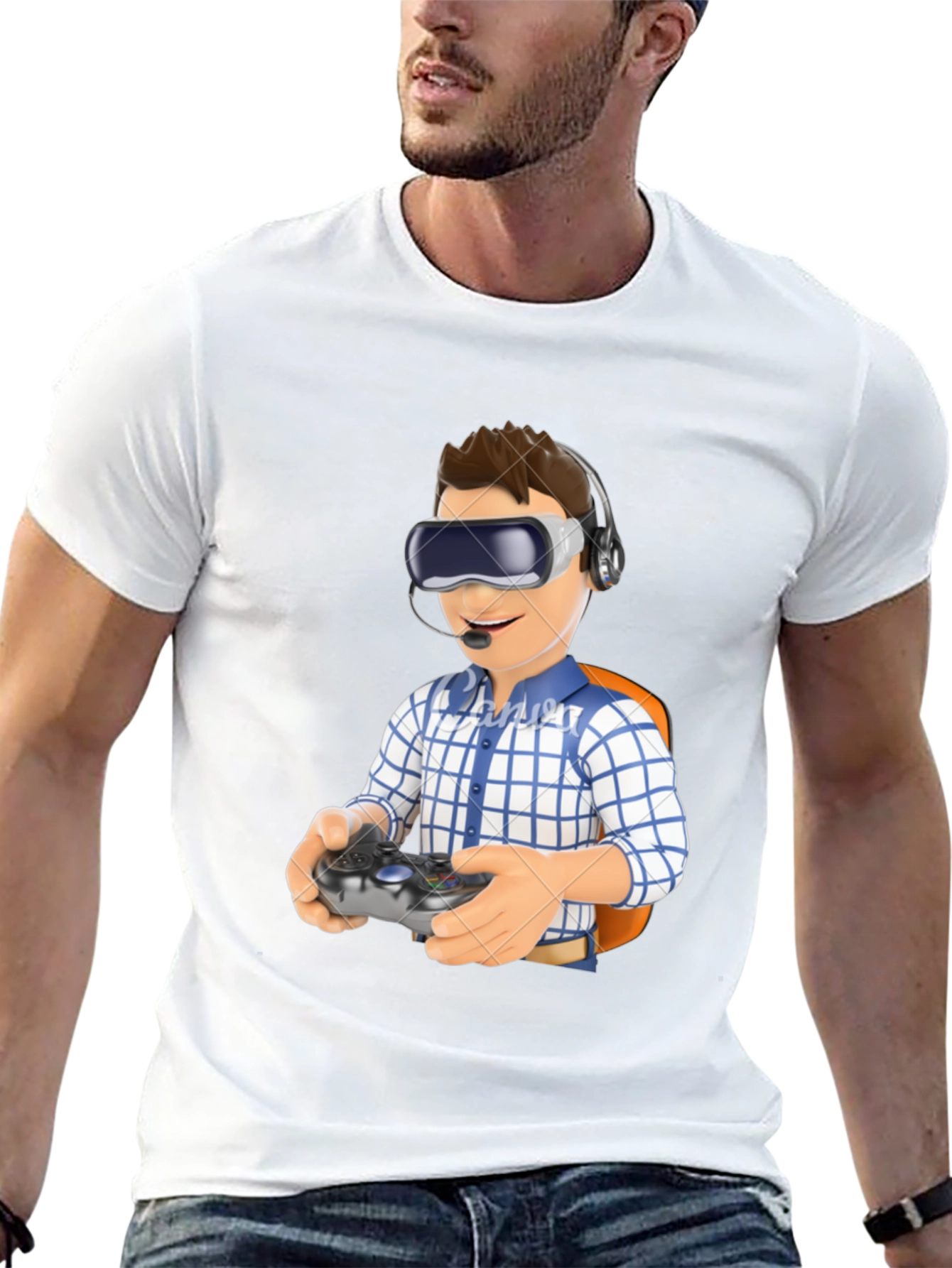 VR Gamer T-Shirt - Black Cotton Blend