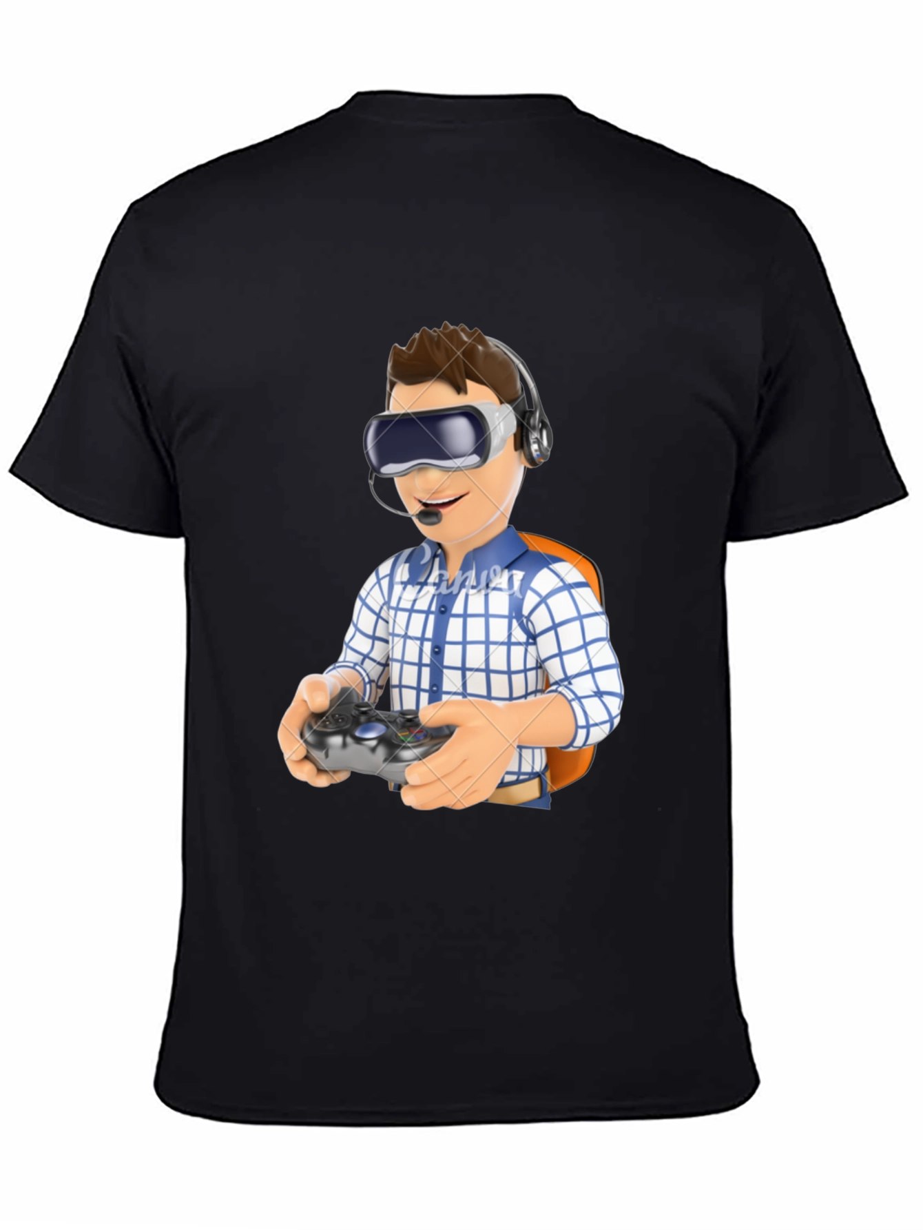 VR Gamer T-Shirt - Black Cotton Blend