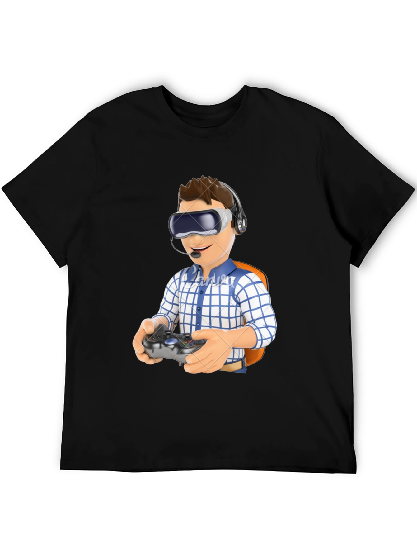 VR Gamer T-Shirt - Black Cotton Blend