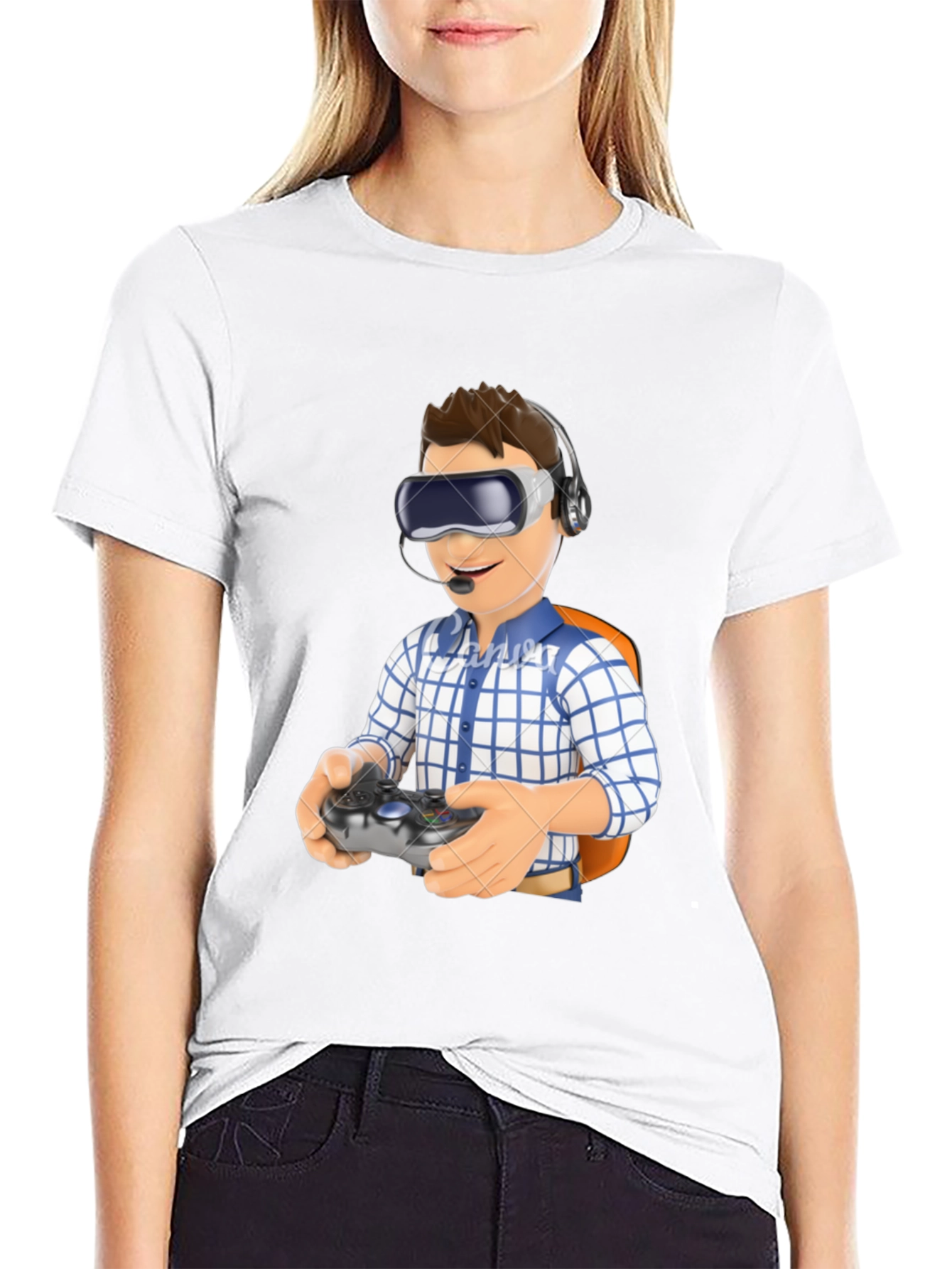 VR Gamer T-Shirt - Black Cotton Blend