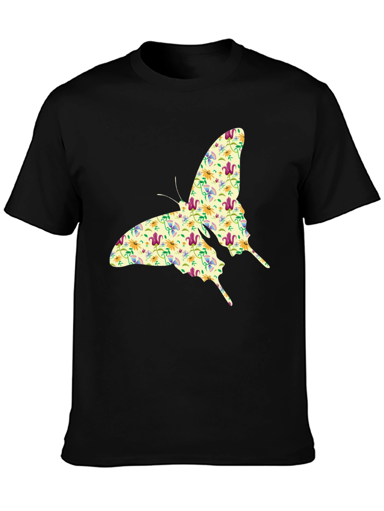 Floral Butterfly Graphic Print T-Shirt
