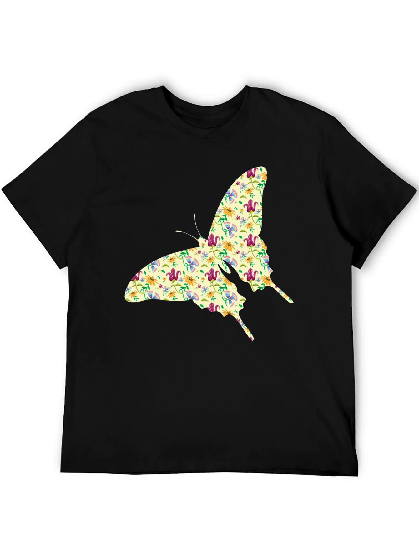 Floral Butterfly Graphic Print T-Shirt