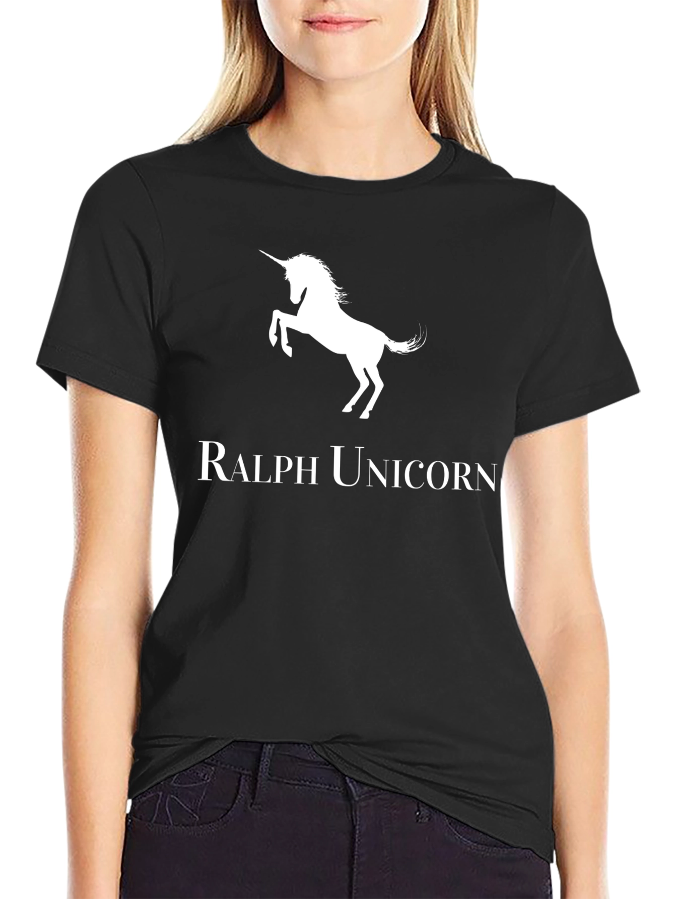 Ralph Unicorn Black Tee