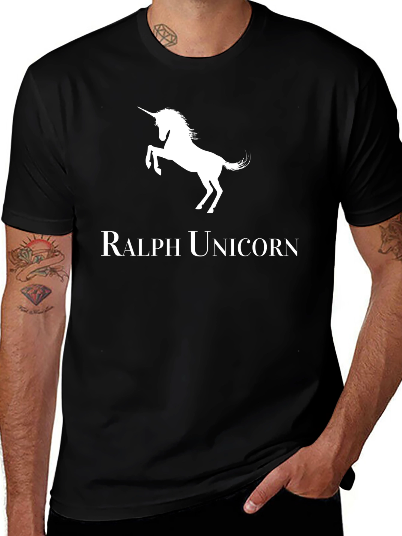 Ralph Unicorn Black Tee