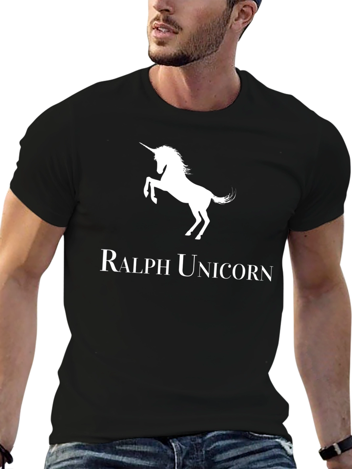 Ralph Unicorn Black Tee