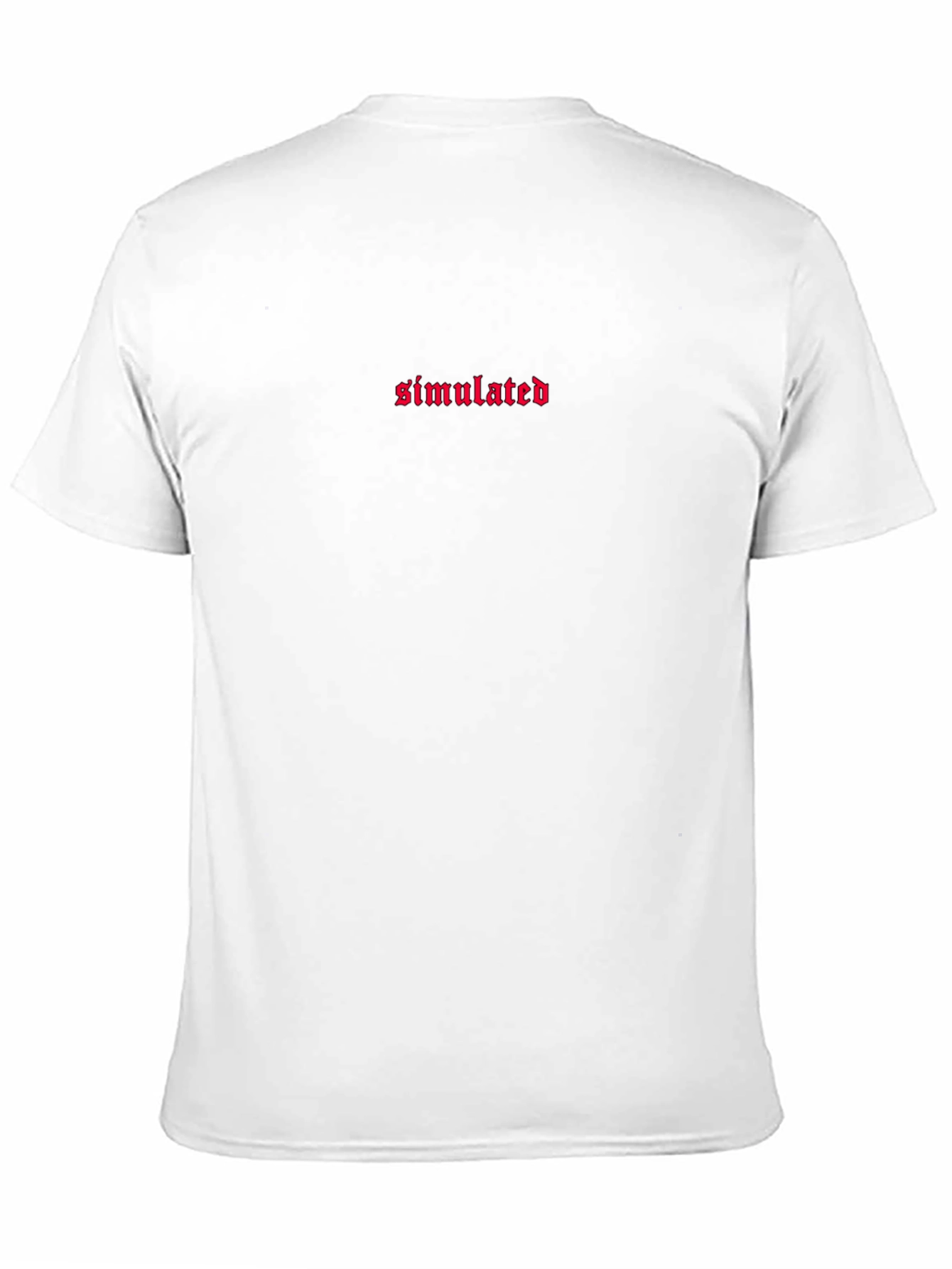Simulated Red Text Black T-Shirt