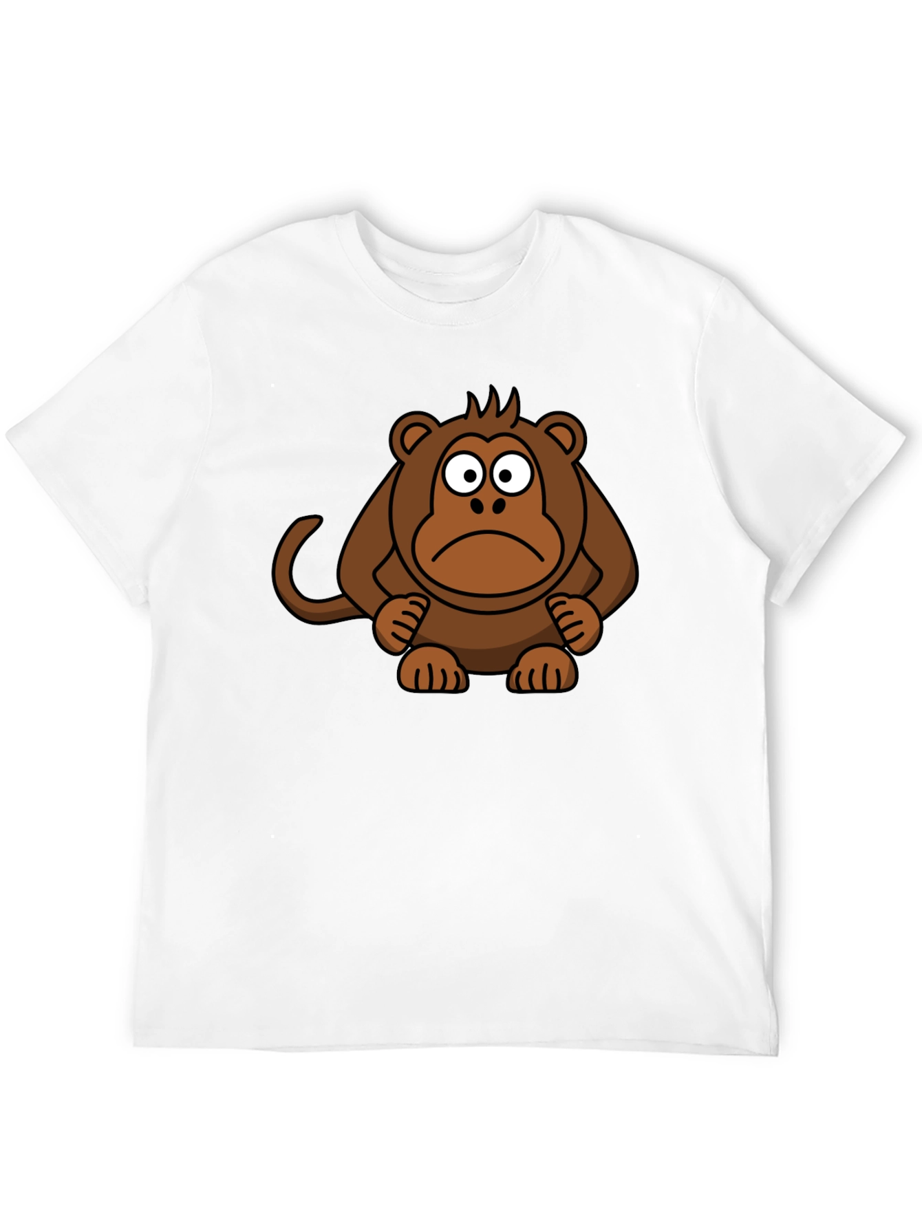 Sad Monkey Graphic Tee - Black Cotton T-Shirt