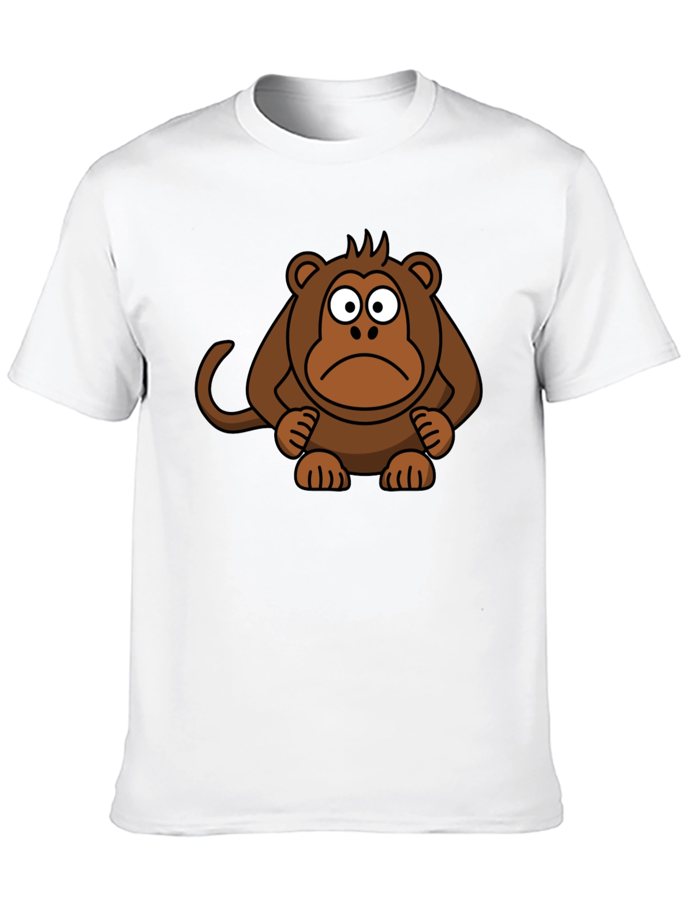 Sad Monkey Graphic Tee - Black Cotton T-Shirt