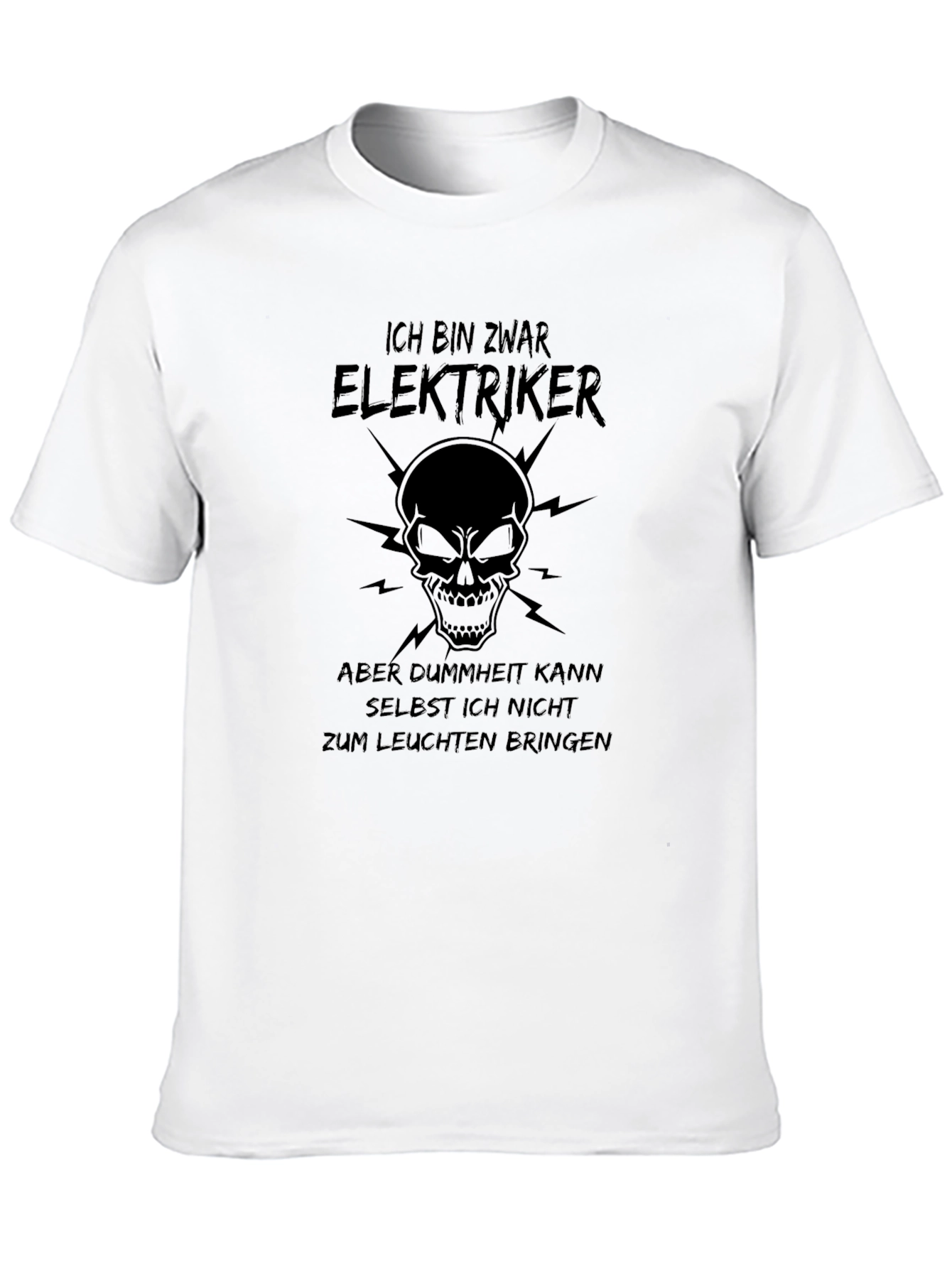 Electrician Skull Humor Graphic T-Shirt