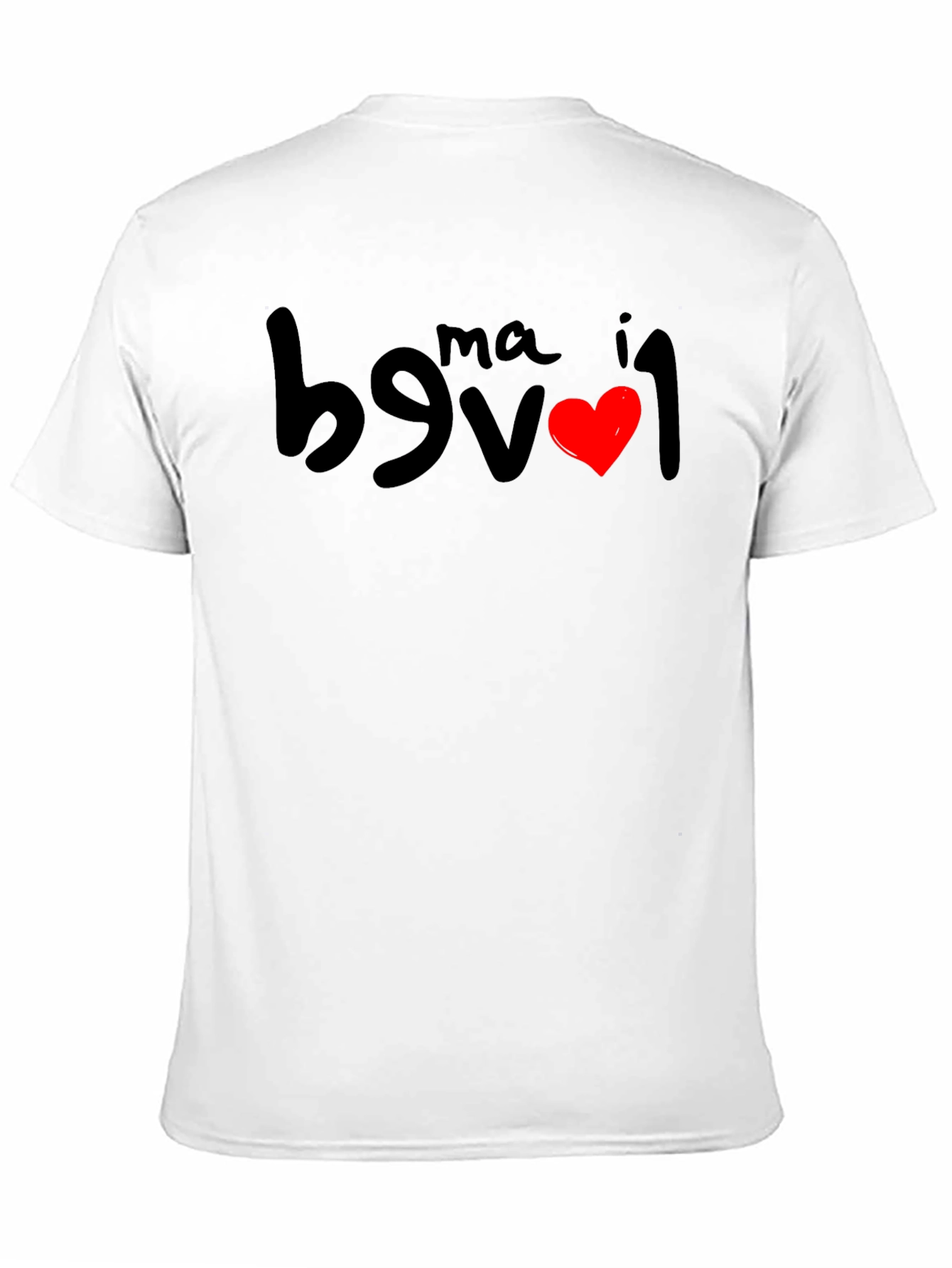 I Love Ma Black T-Shirt - Funny Inverted Design