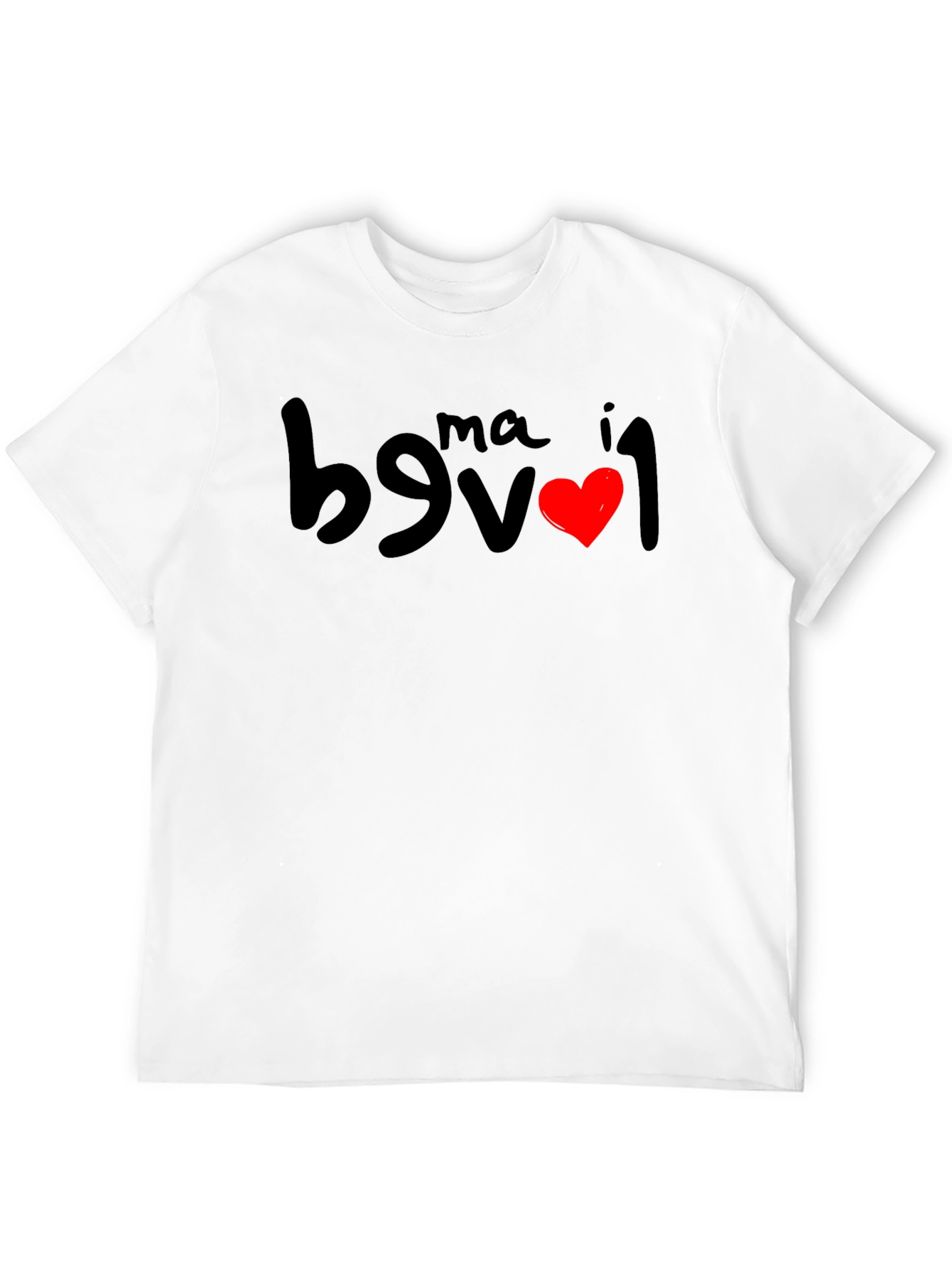 I Love Ma Black T-Shirt - Funny Inverted Design