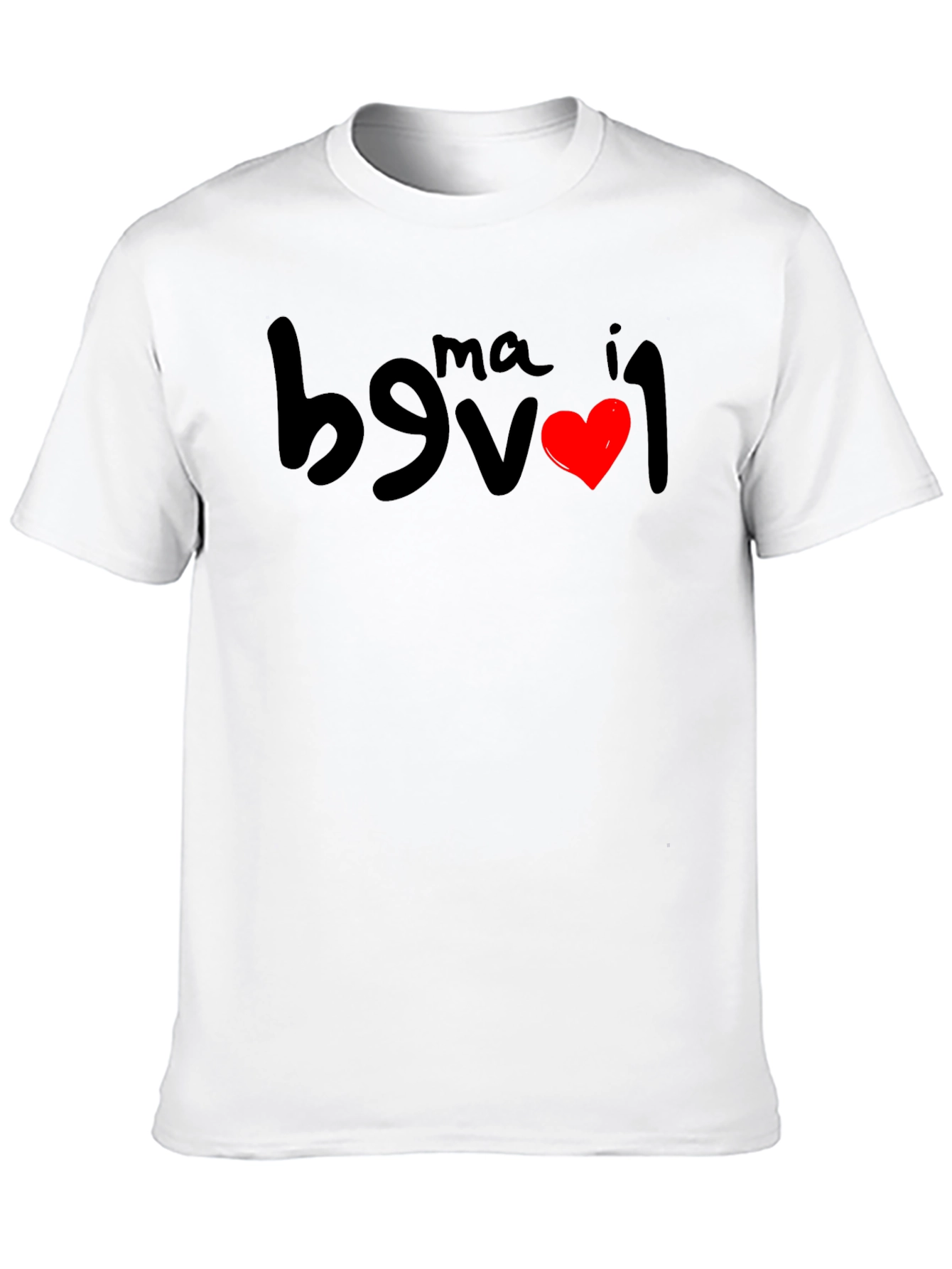 I Love Ma Black T-Shirt - Funny Inverted Design