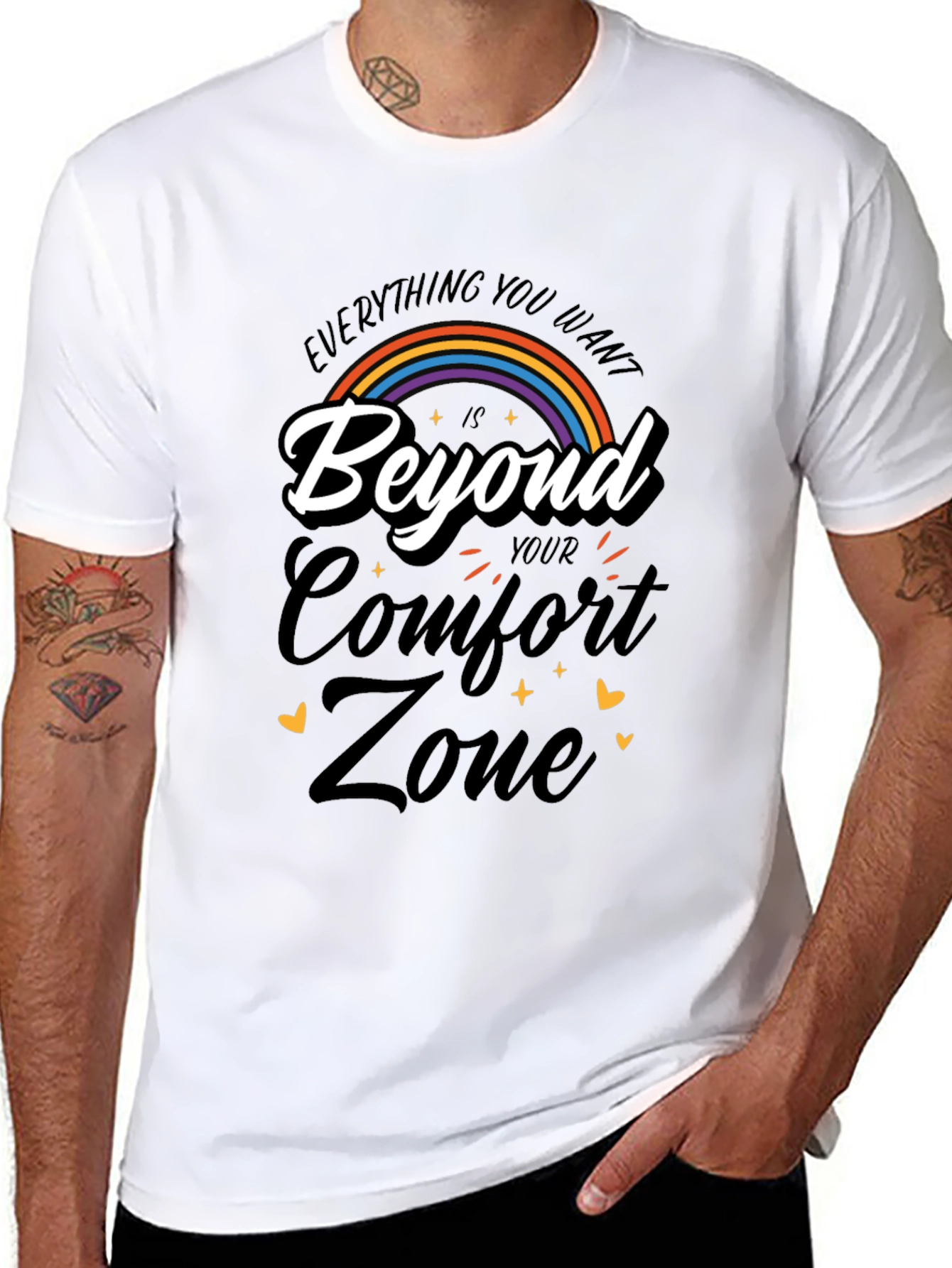 Inspirational Rainbow Comfort Zone T-Shirt