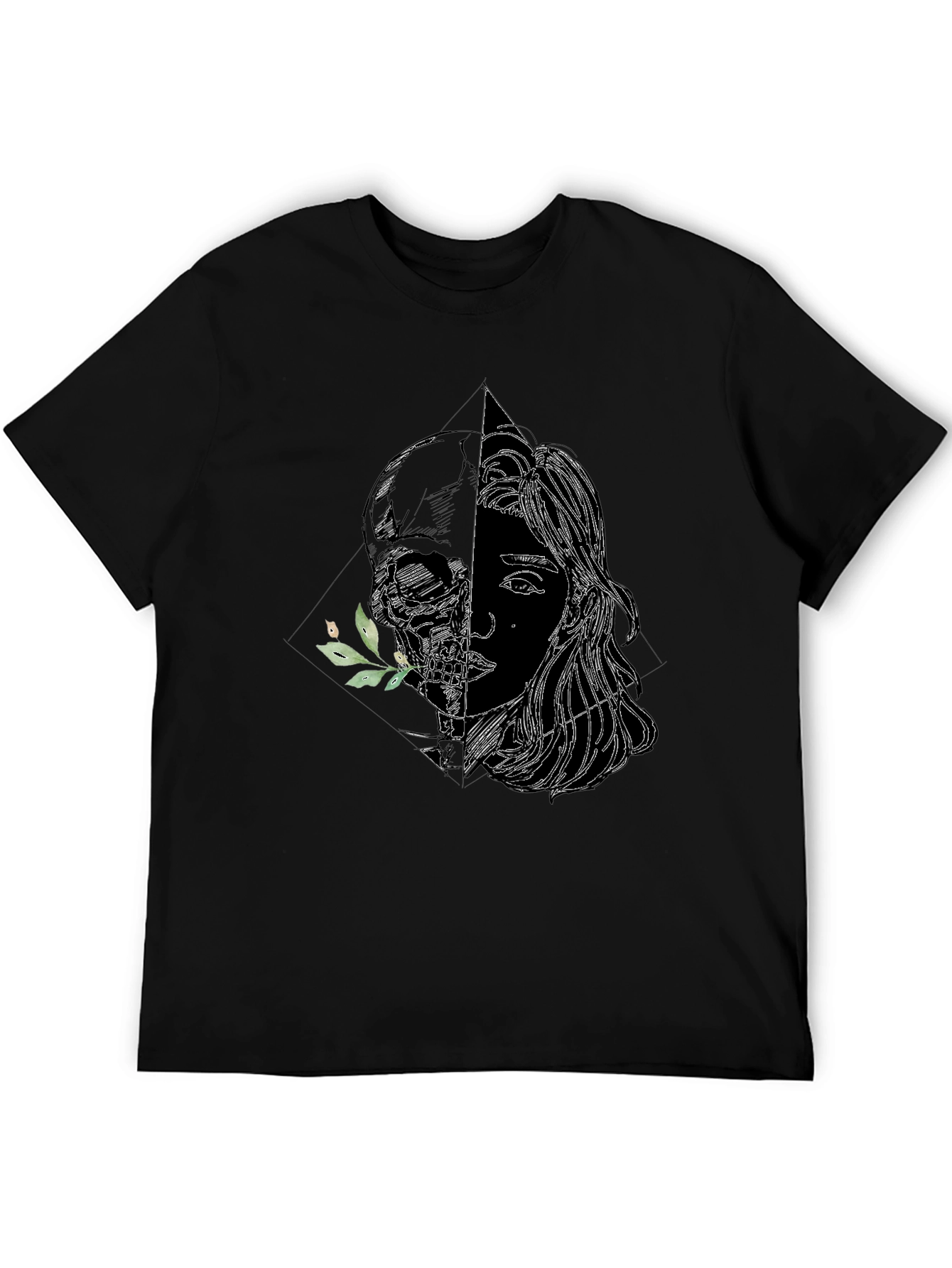 Skull & Girl Graphic Black T-Shirt
