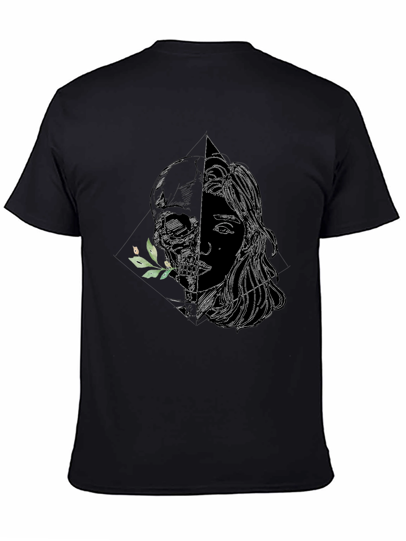 Skull & Girl Graphic Black T-Shirt