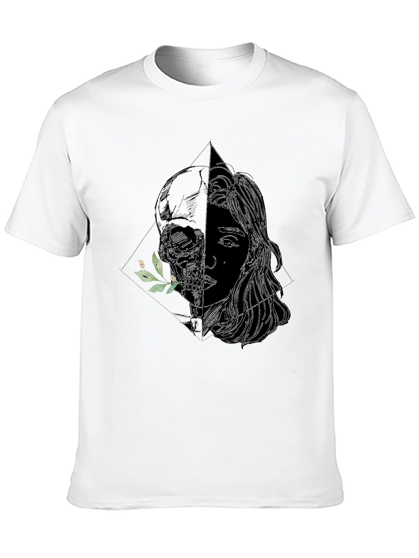 Skull & Girl Graphic Black T-Shirt