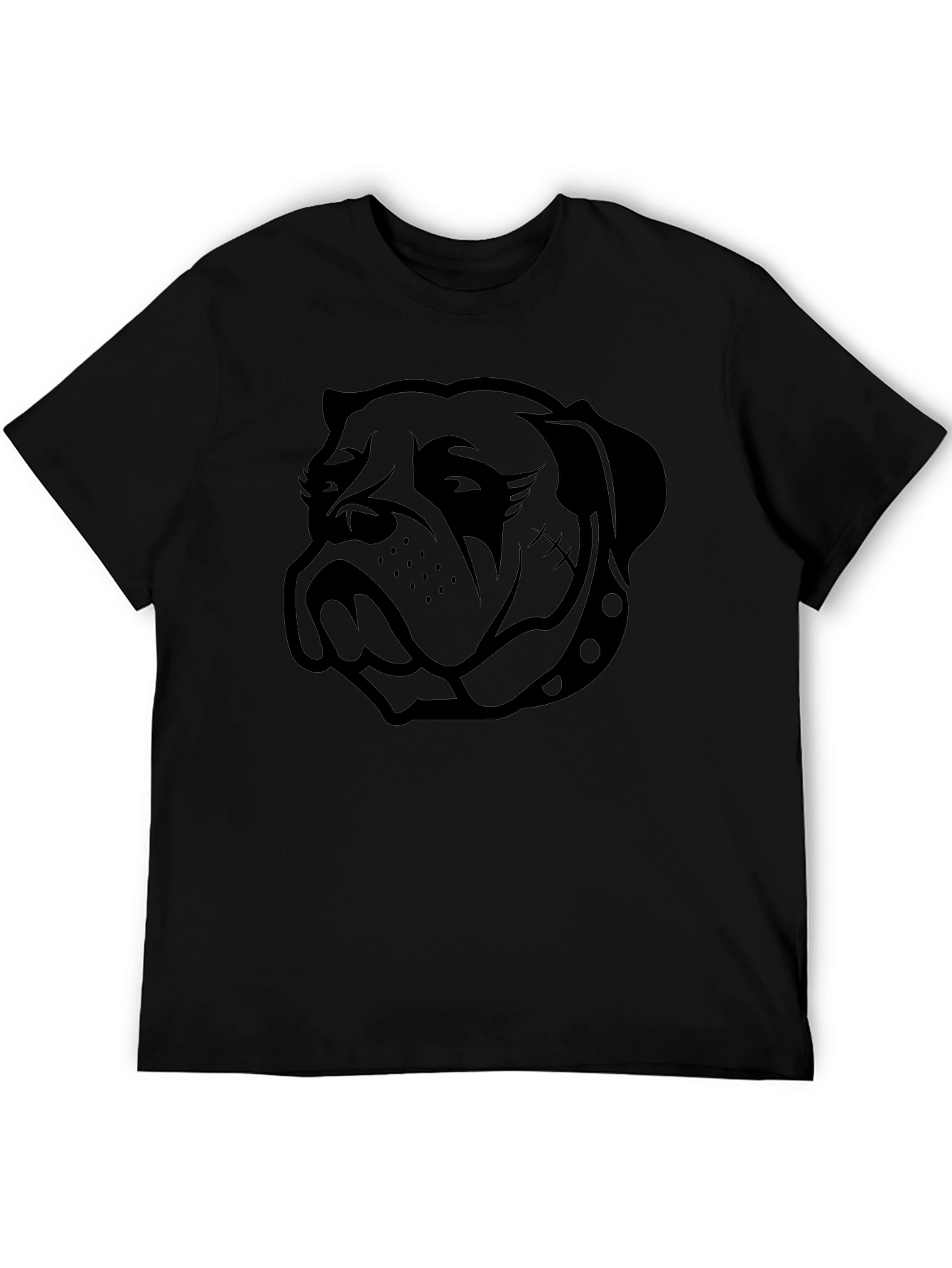Mens Black Bulldog Graphic Tee