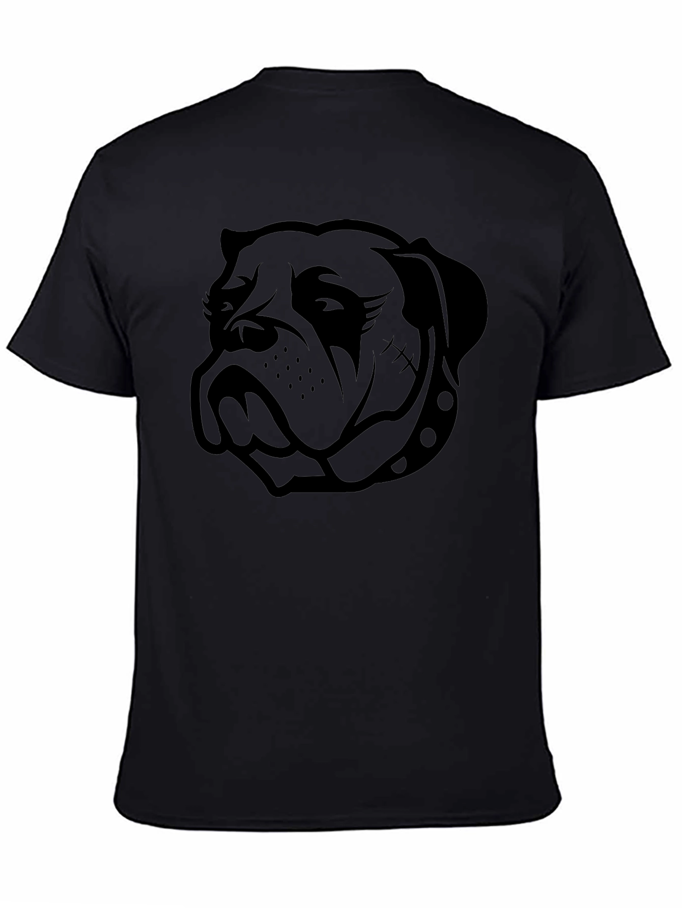 Mens Black Bulldog Graphic Tee
