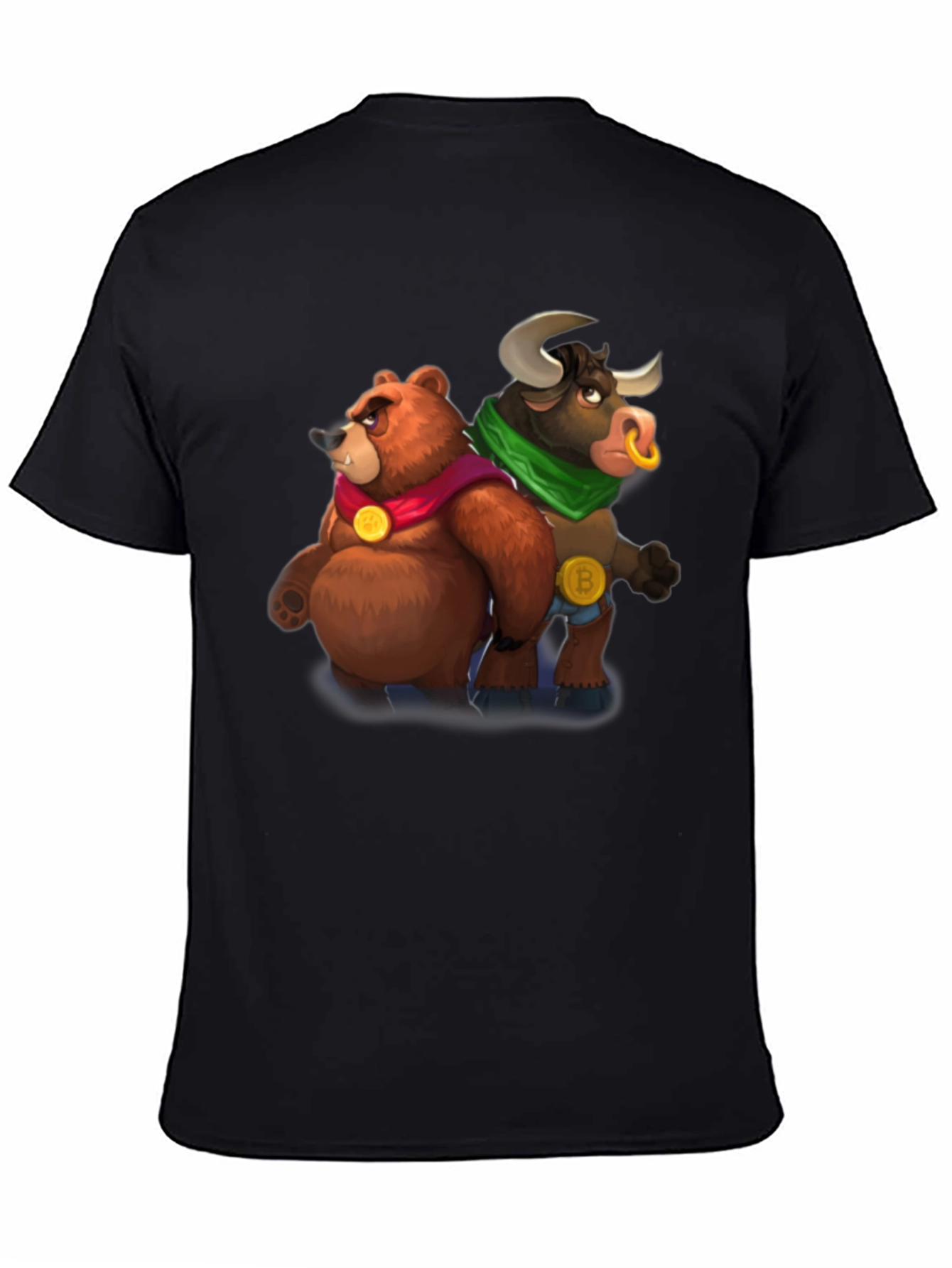 Bear & Bull Crypto T-Shirt - Black
