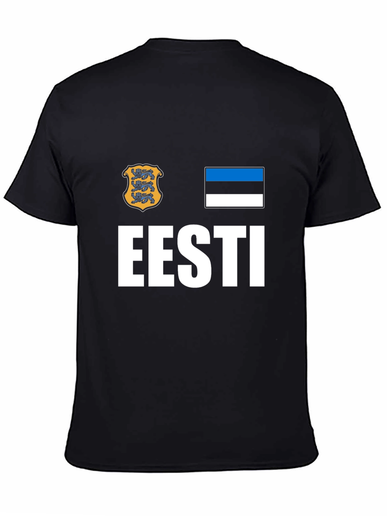 Eesti Pride T-Shirt - Black Cotton Estonia Flag Tee