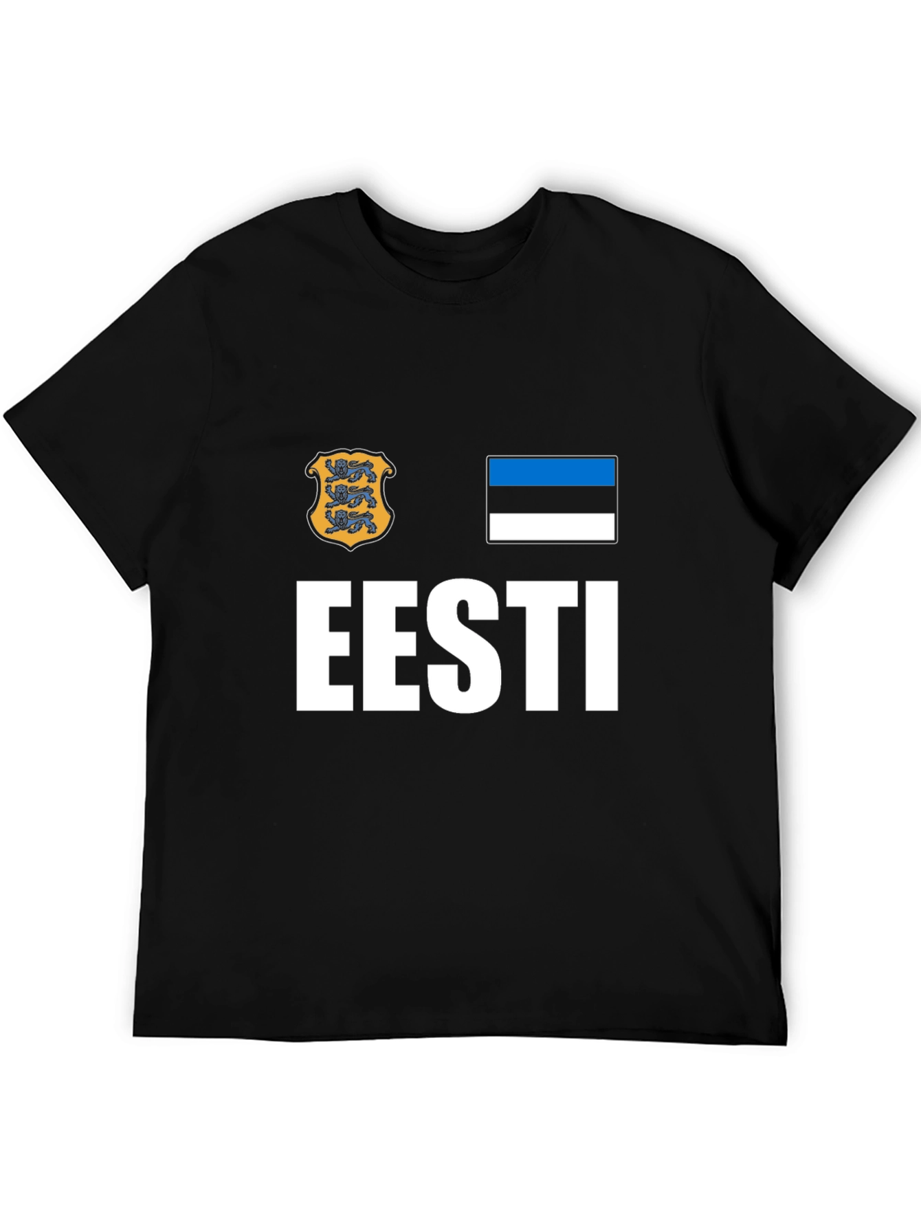 Eesti Pride T-Shirt - Black Cotton Estonia Flag Tee