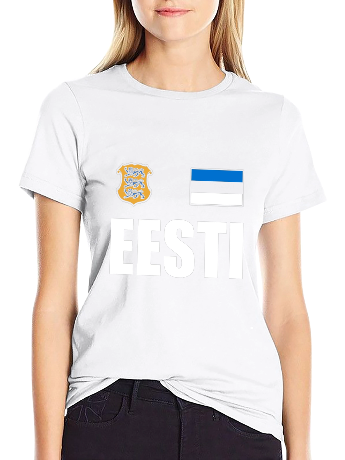 Eesti Pride T-Shirt - Black Cotton Estonia Flag Tee