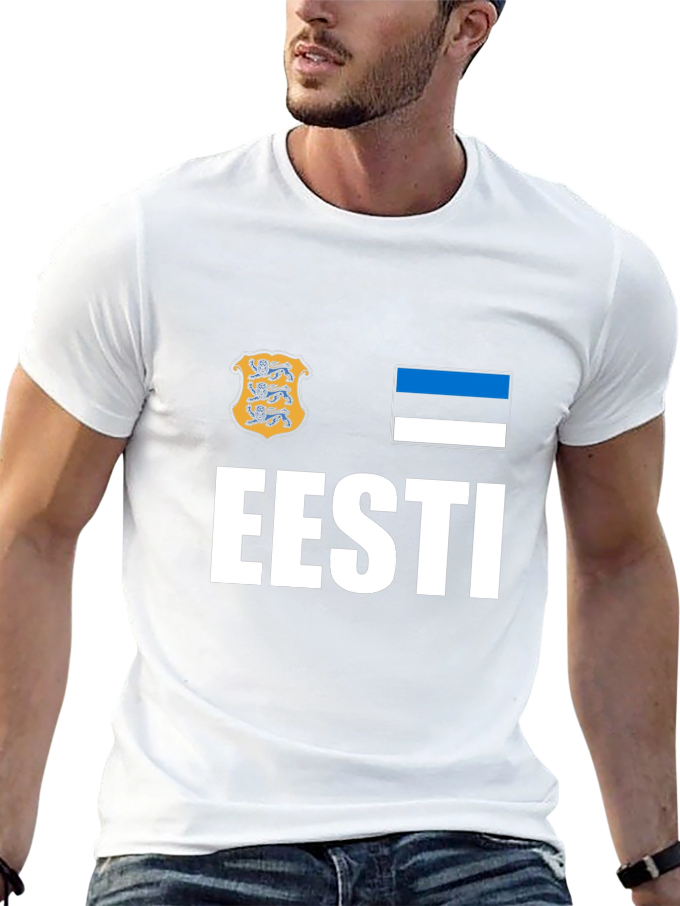 Eesti Pride T-Shirt - Black Cotton Estonia Flag Tee