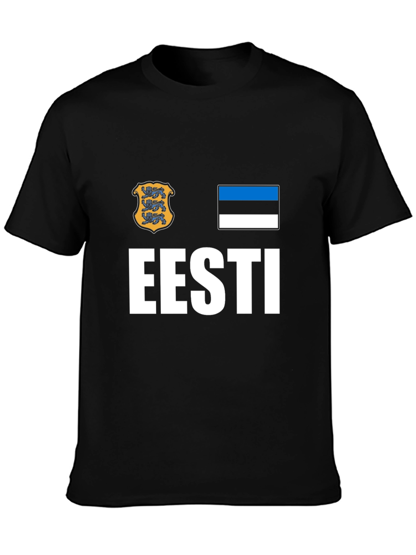 Eesti Pride T-Shirt - Black Cotton Estonia Flag Tee