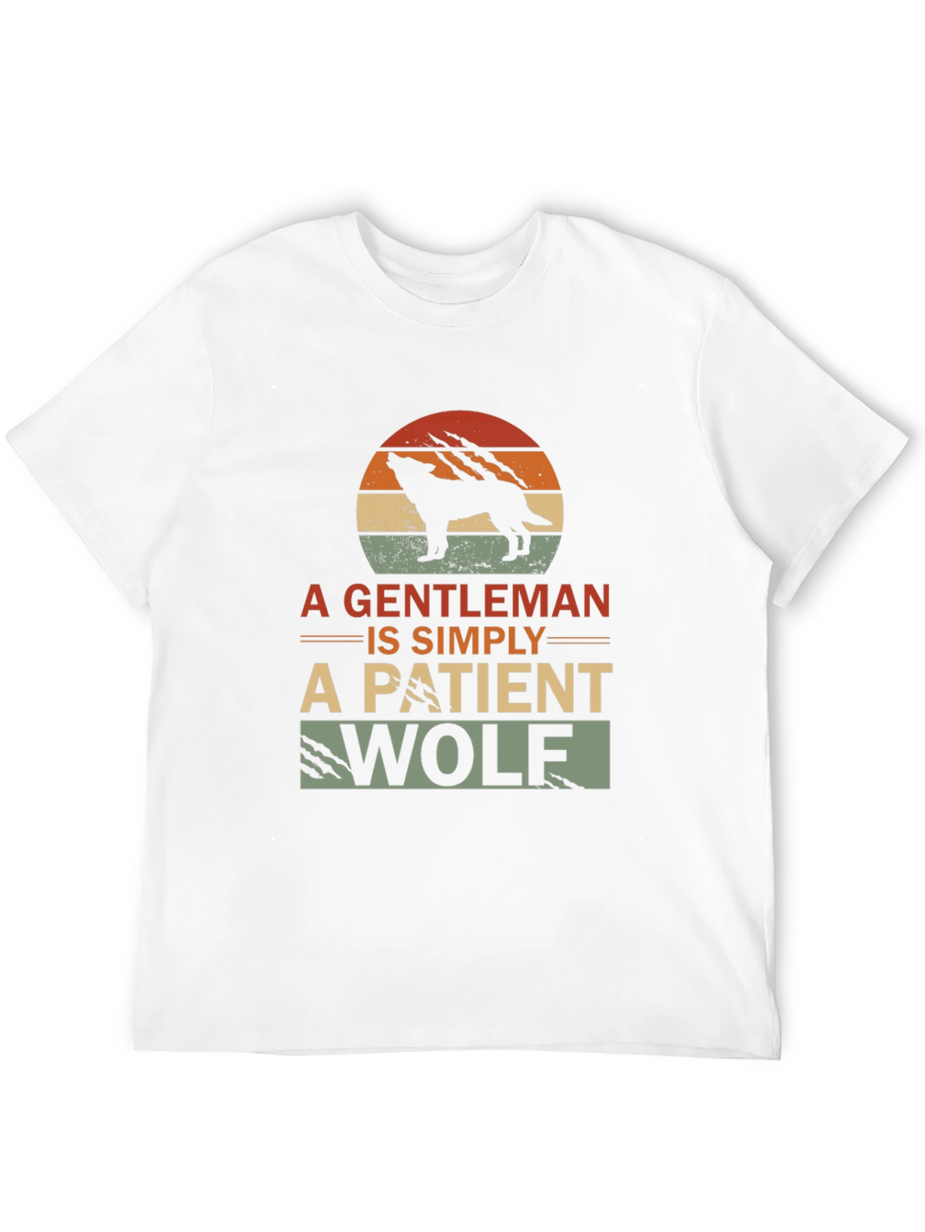Gentleman Wolf Graphic T-Shirt - Black