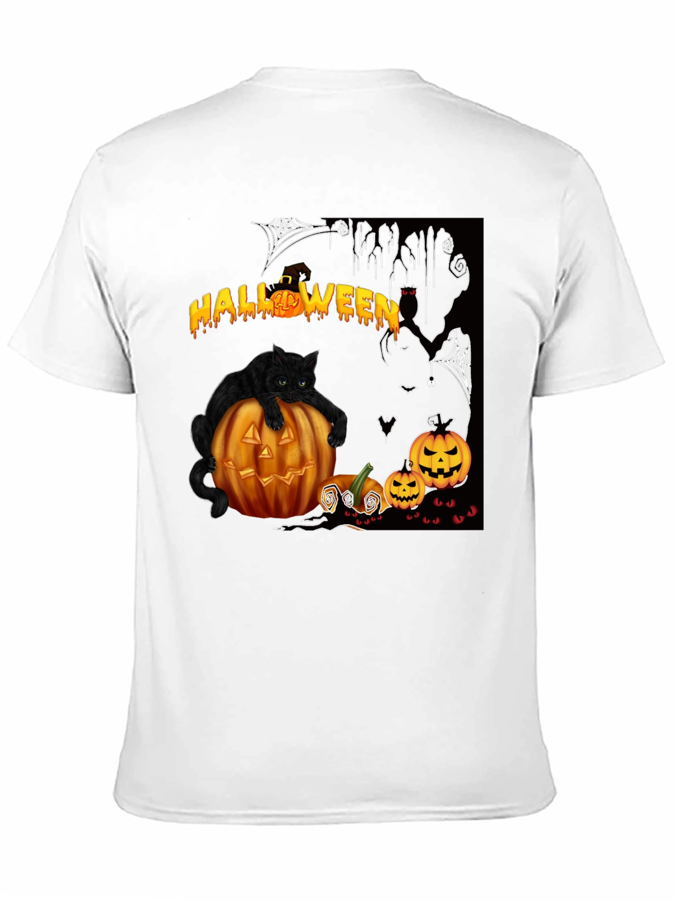 Halloween Cat & Pumpkin T-Shirt - Spooky Season