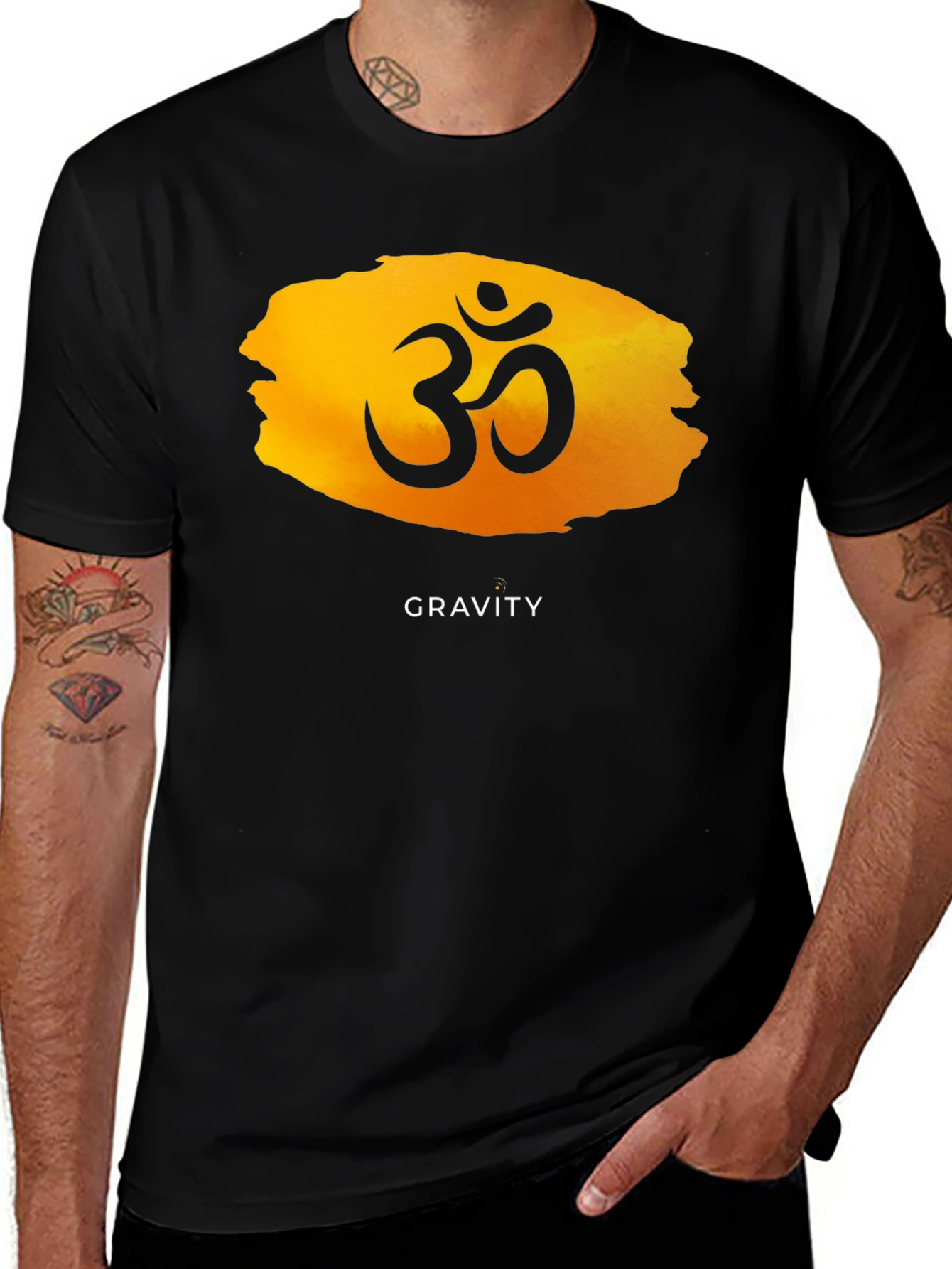 Om Symbol Gravity Graphic Tee - Unisex Black T-Shirt